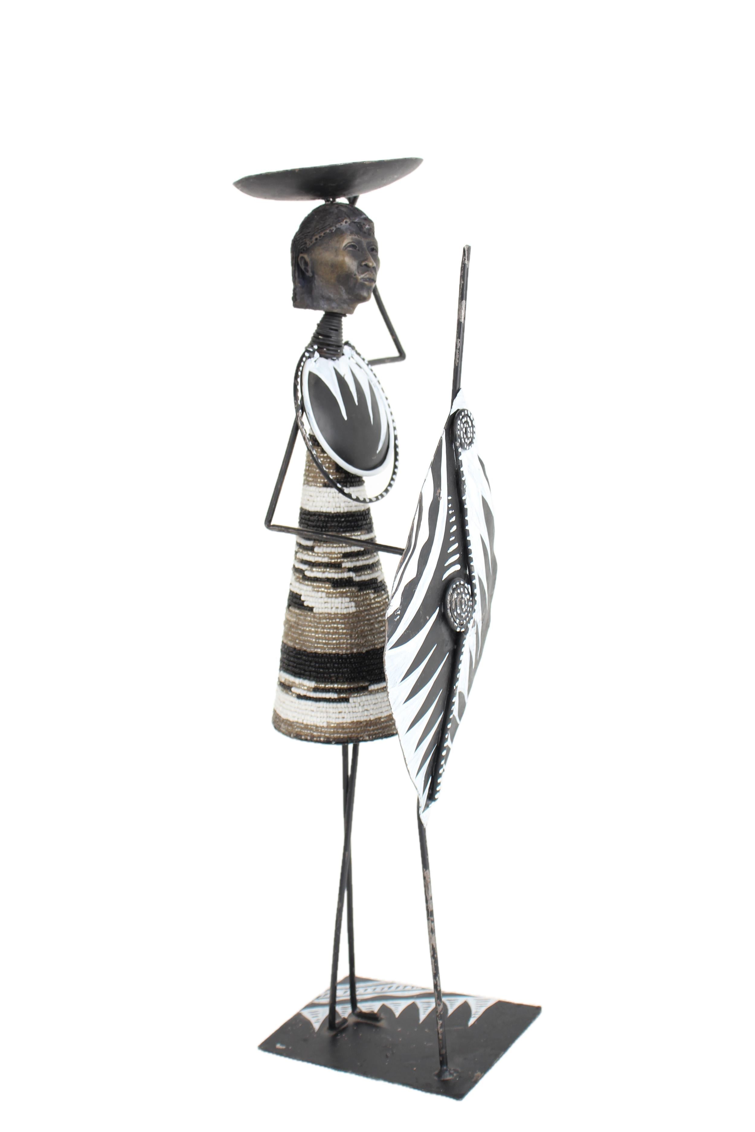 Maasai Tribe Metal Candle Holders ~18.1" Tall - New 2025 - West African Artifacts