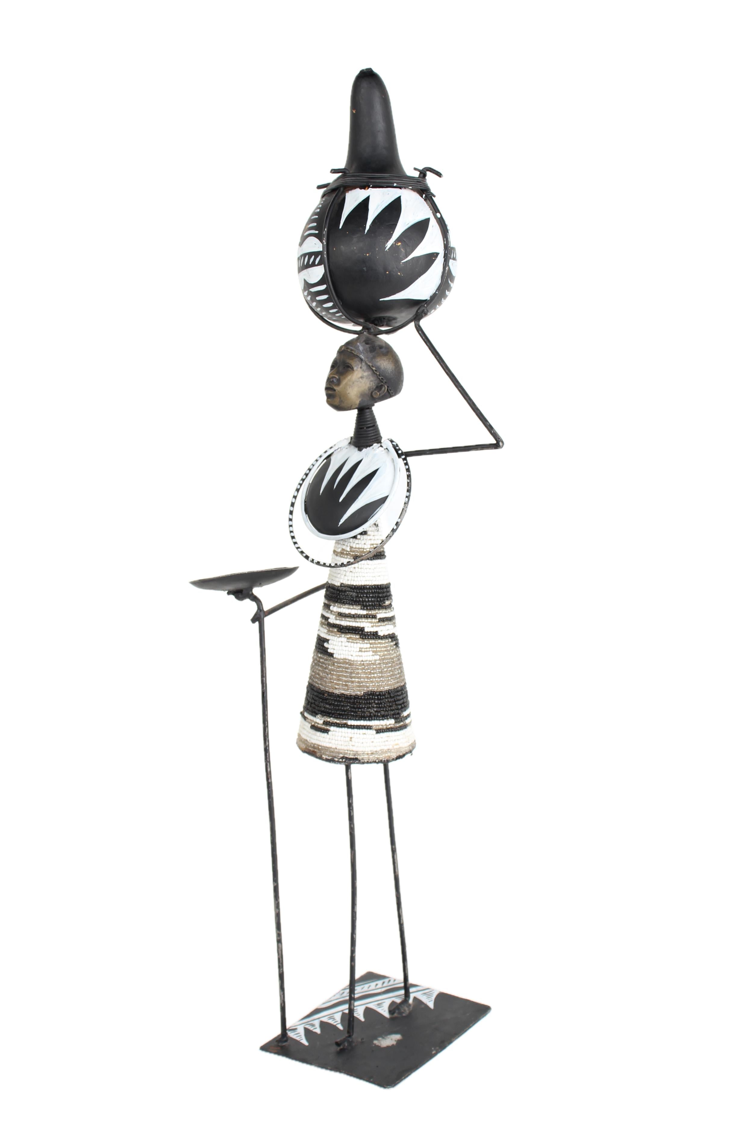 Maasai Tribe Metal Candle Holders ~23.2" Tall - New 2025