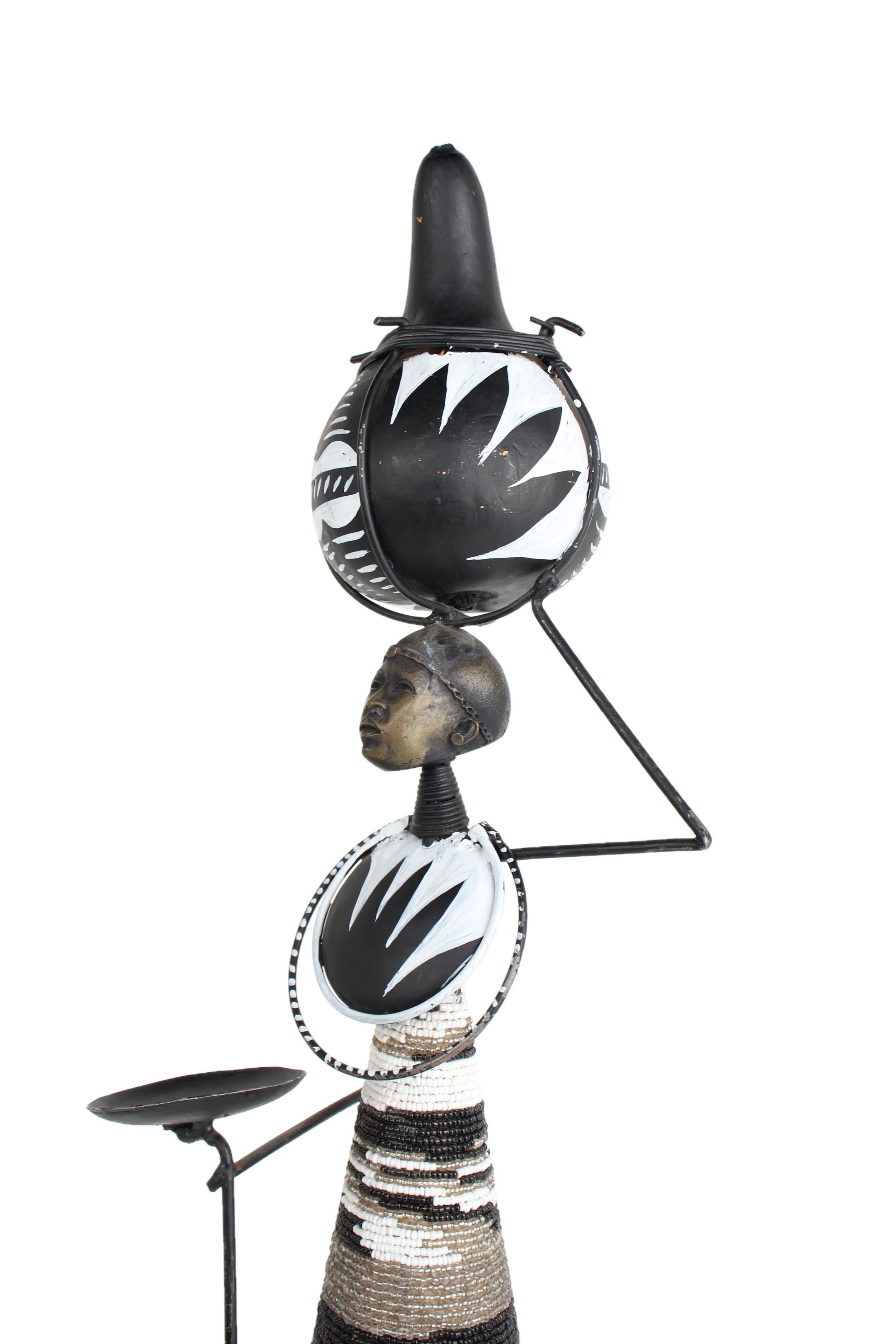 Maasai Tribe Metal Candle Holders ~23.2" Tall - New 2025