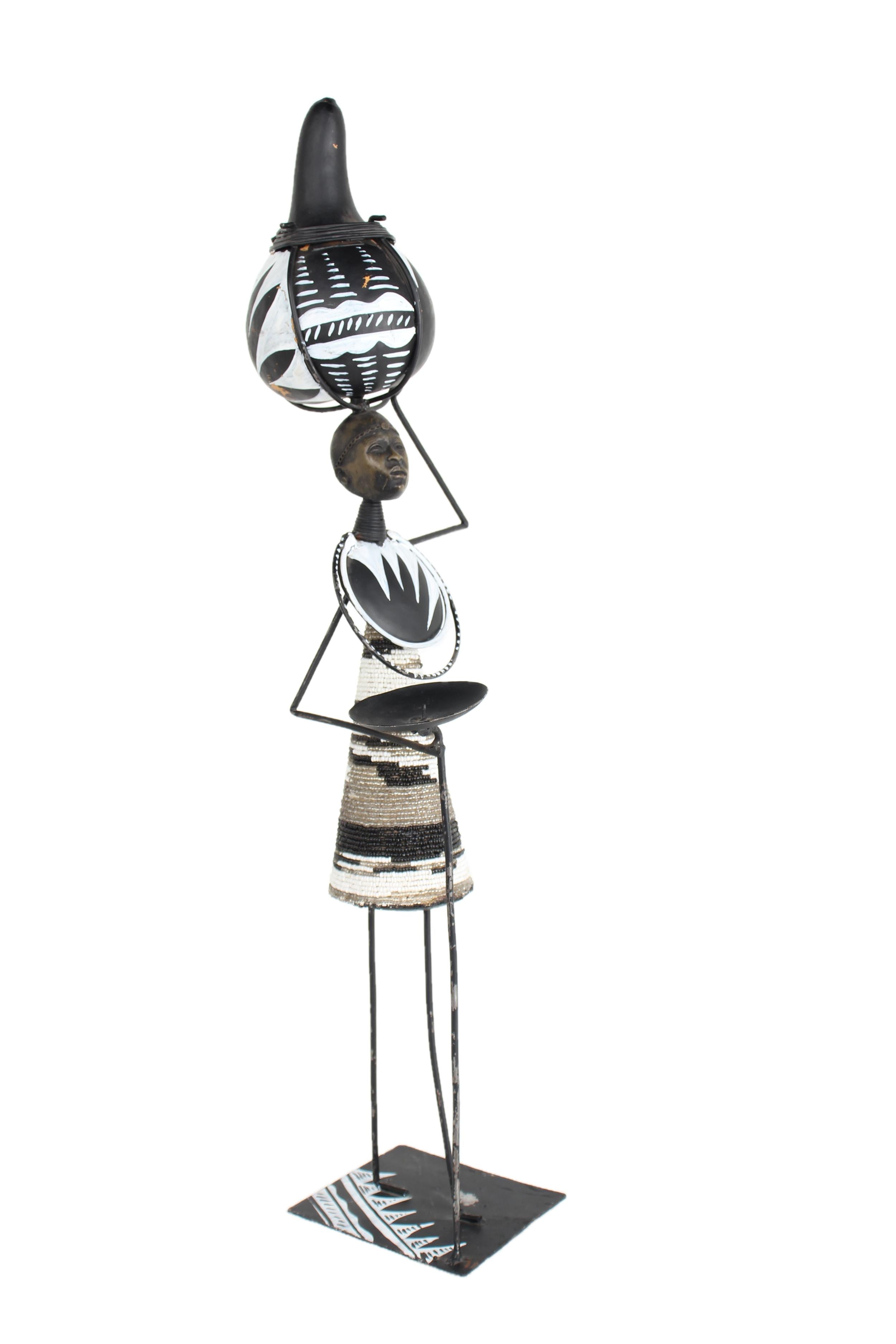 Maasai Tribe Metal Candle Holders ~23.2" Tall - New 2025 - West African Artifacts