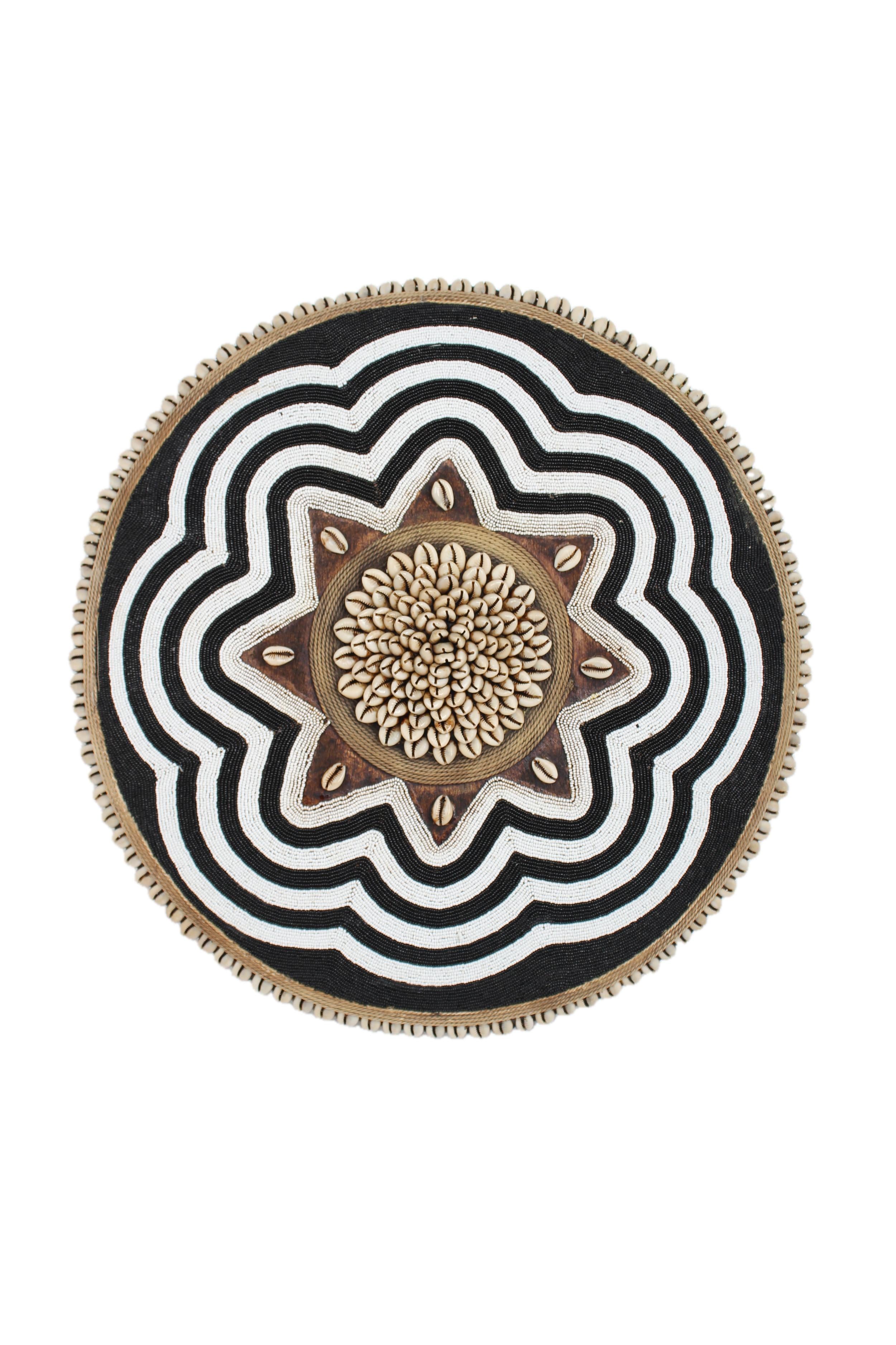 Tikar Tribe Beaded Shield ~21.3" Tall - New 2025