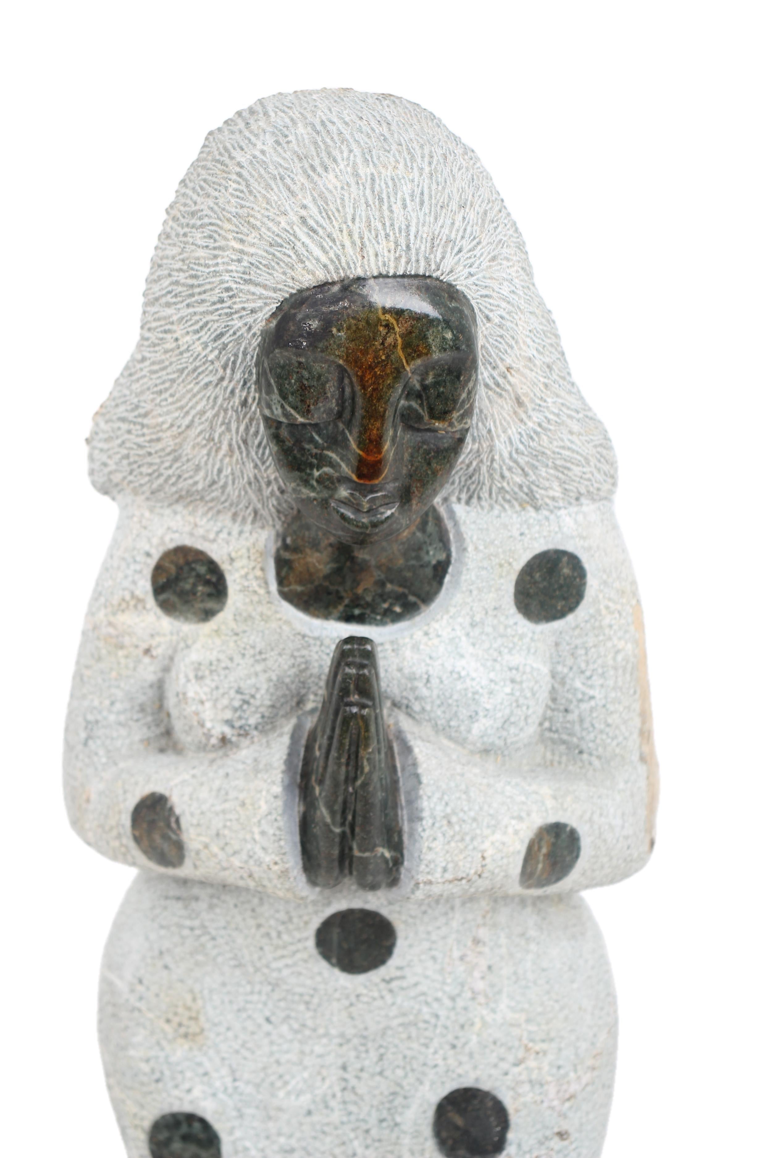 Shona Tribe Opal Stone Praying Woman Sculpture ~28.0" Tall - New 2025 - Shona
