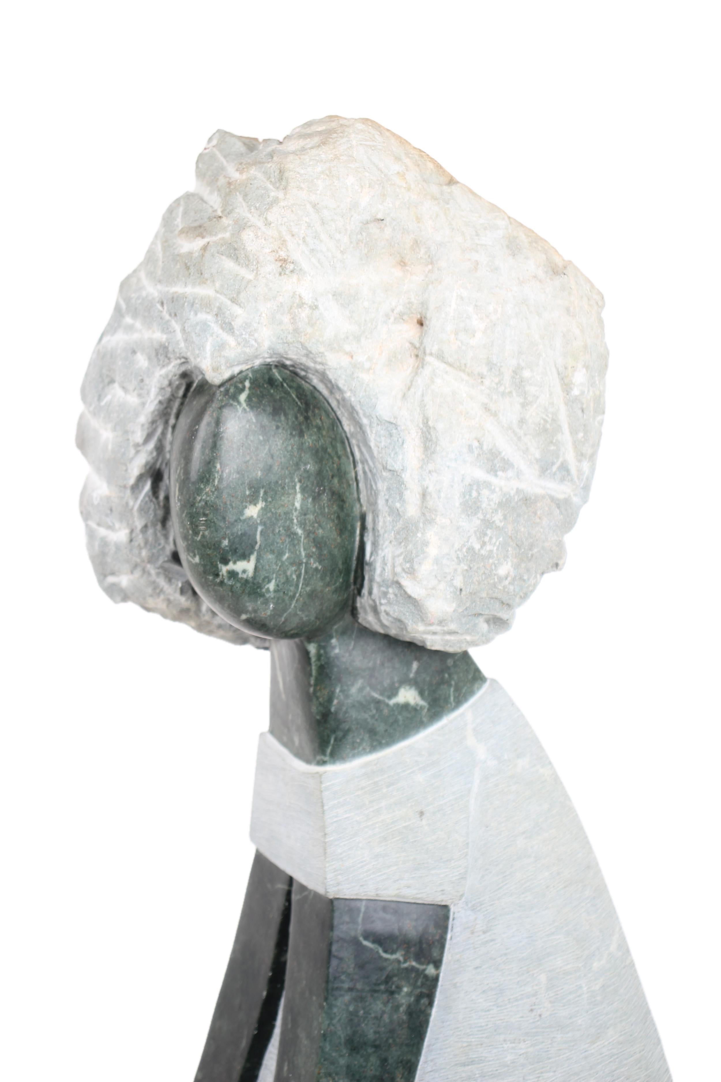 Shona Tribe Opal Stone Child Sculpture ~43.3" Tall - New 2025 - Shona