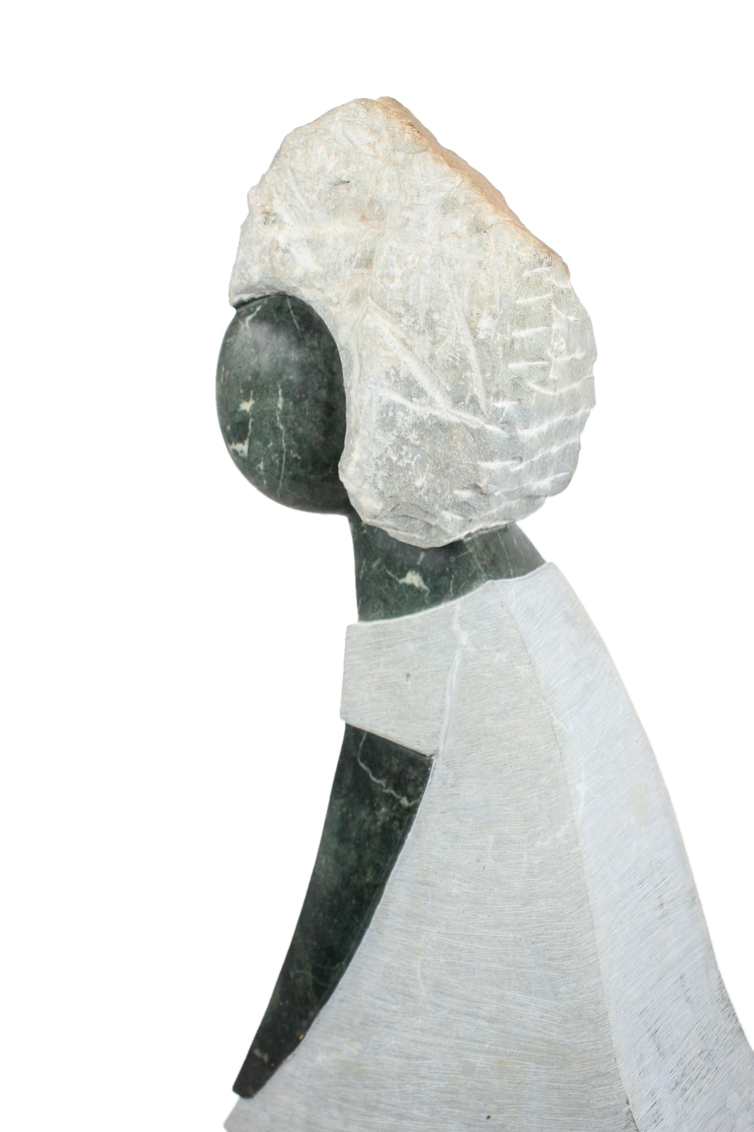 Shona Tribe Opal Stone Child Sculpture ~43.3" Tall - New 2025 - Shona