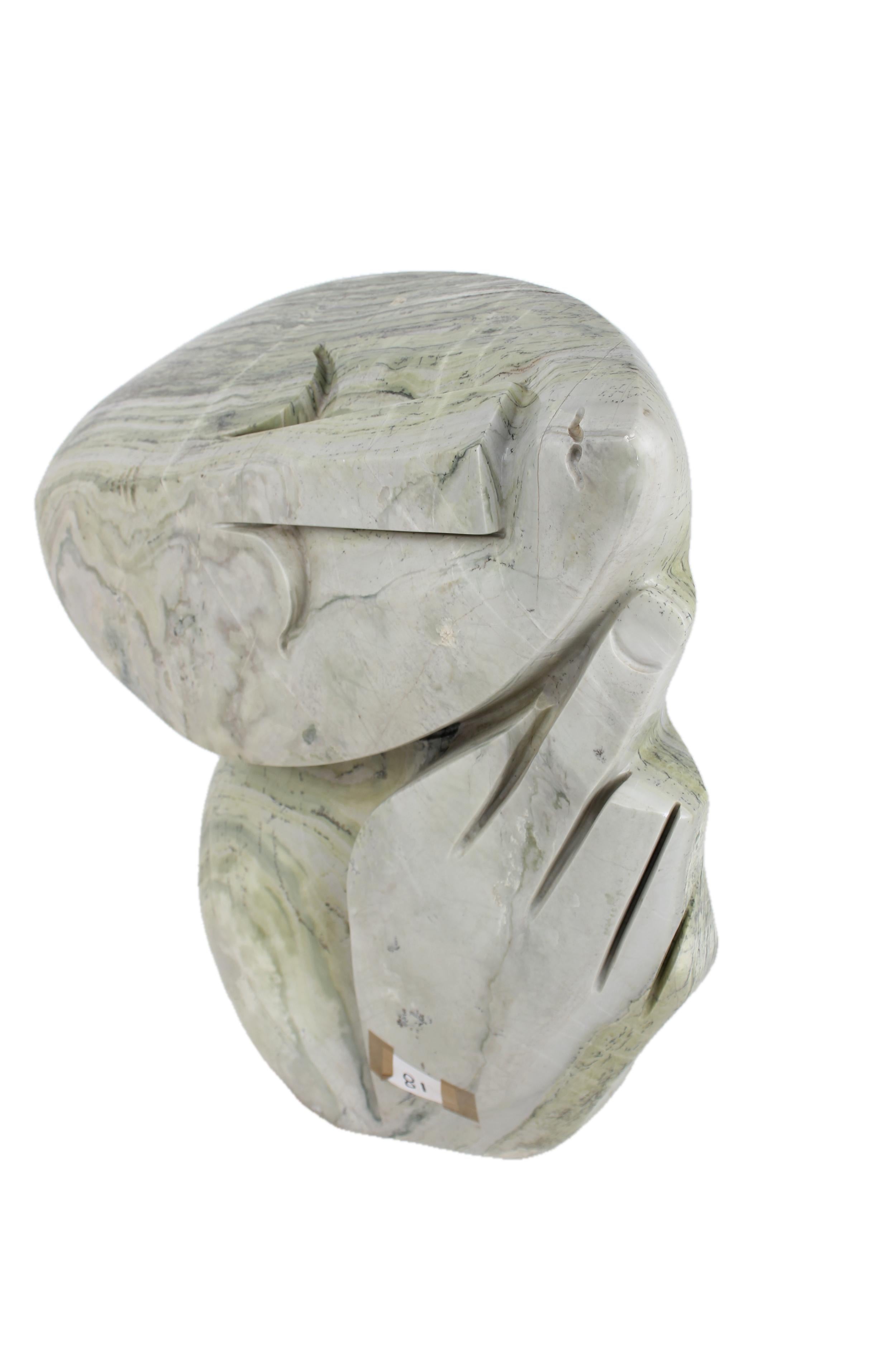 Shona Tribe Butter Jade Thinker Sculpture ~28.3" Tall - New 2025 - Shona