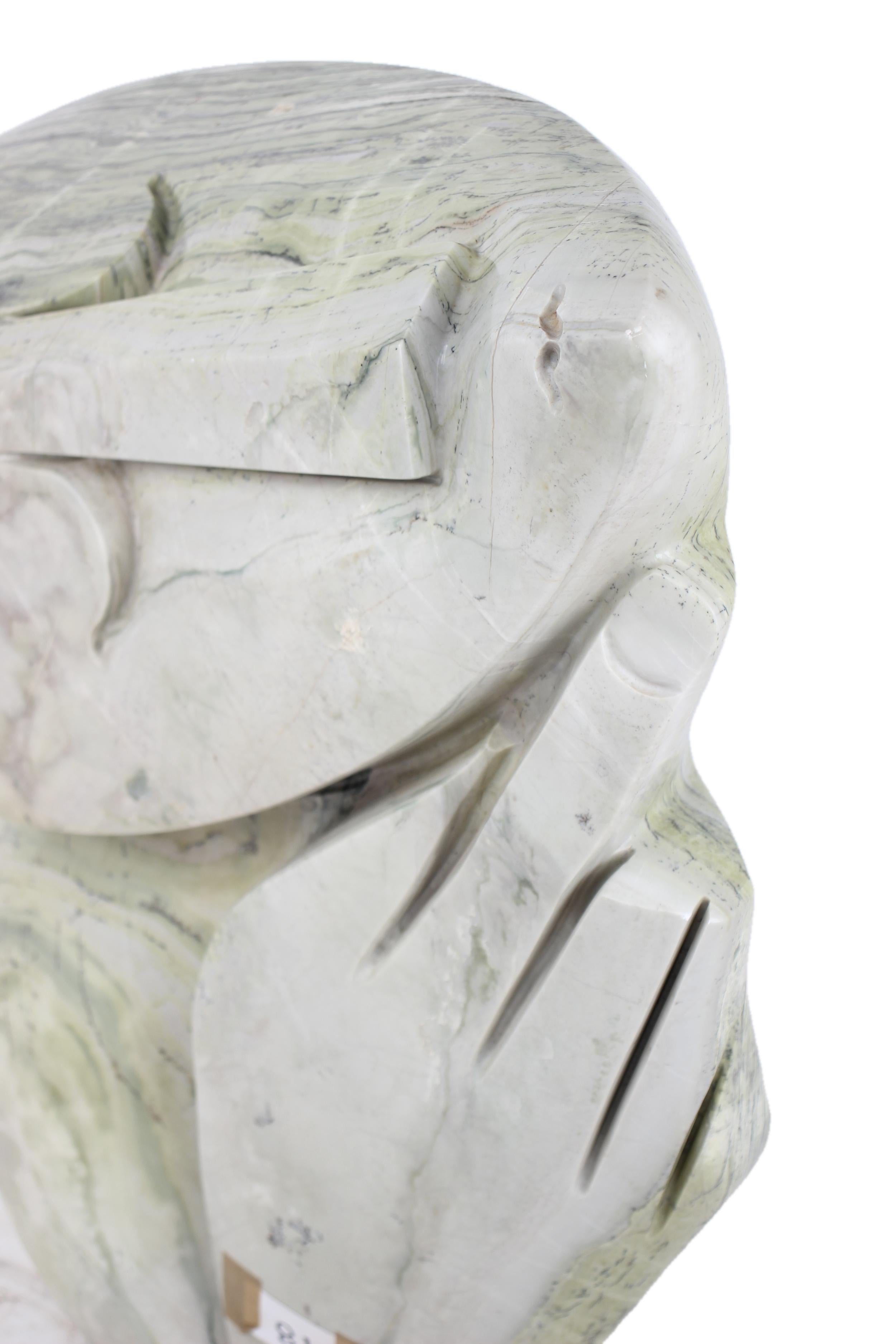 Shona Tribe Butter Jade Thinker Sculpture ~28.3" Tall - New 2025 - Shona