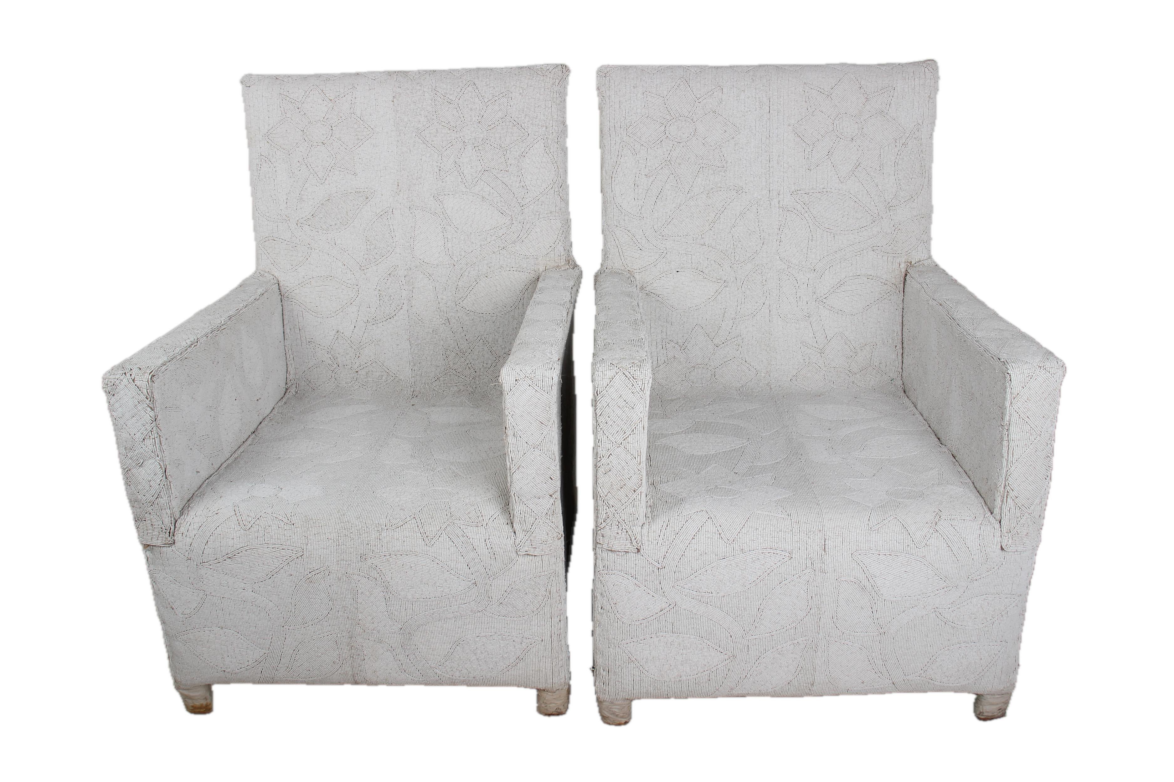 Yoruba Tribe Beaded Chairs ~37.4" Tall - New 2025 - Beaded Artifacts