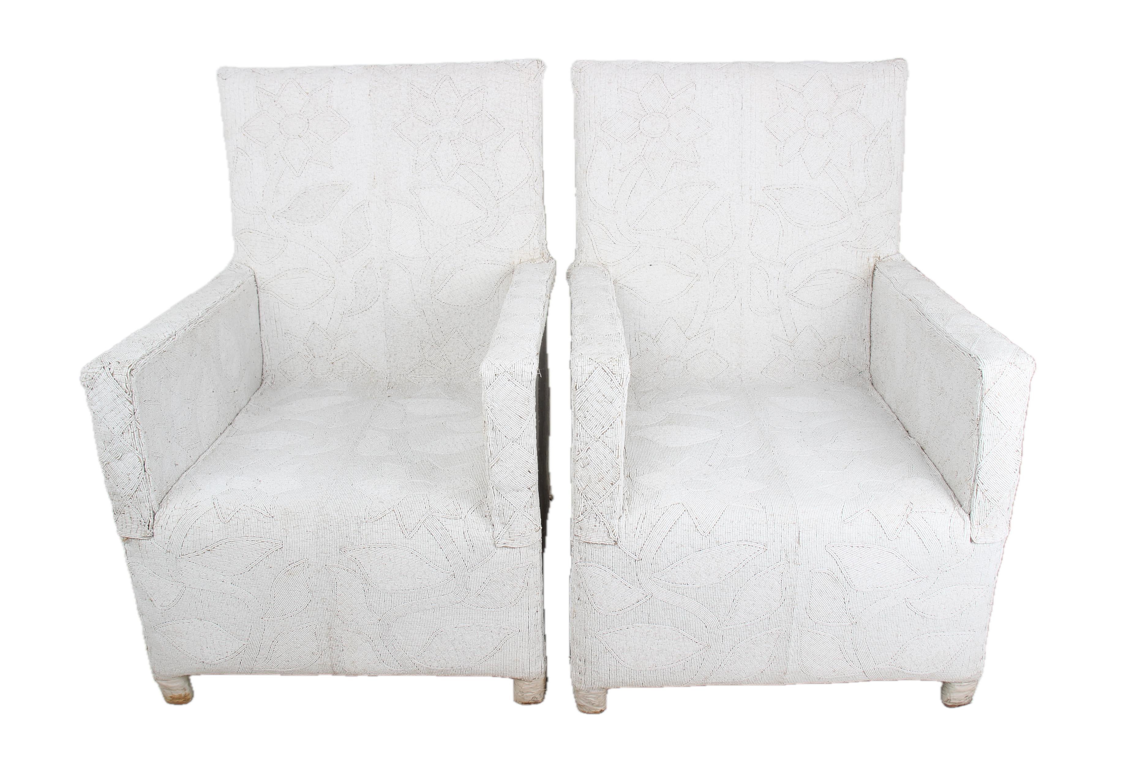 Yoruba Tribe Beaded Chairs ~37.4" Tall - New 2025 - Beaded Artifacts