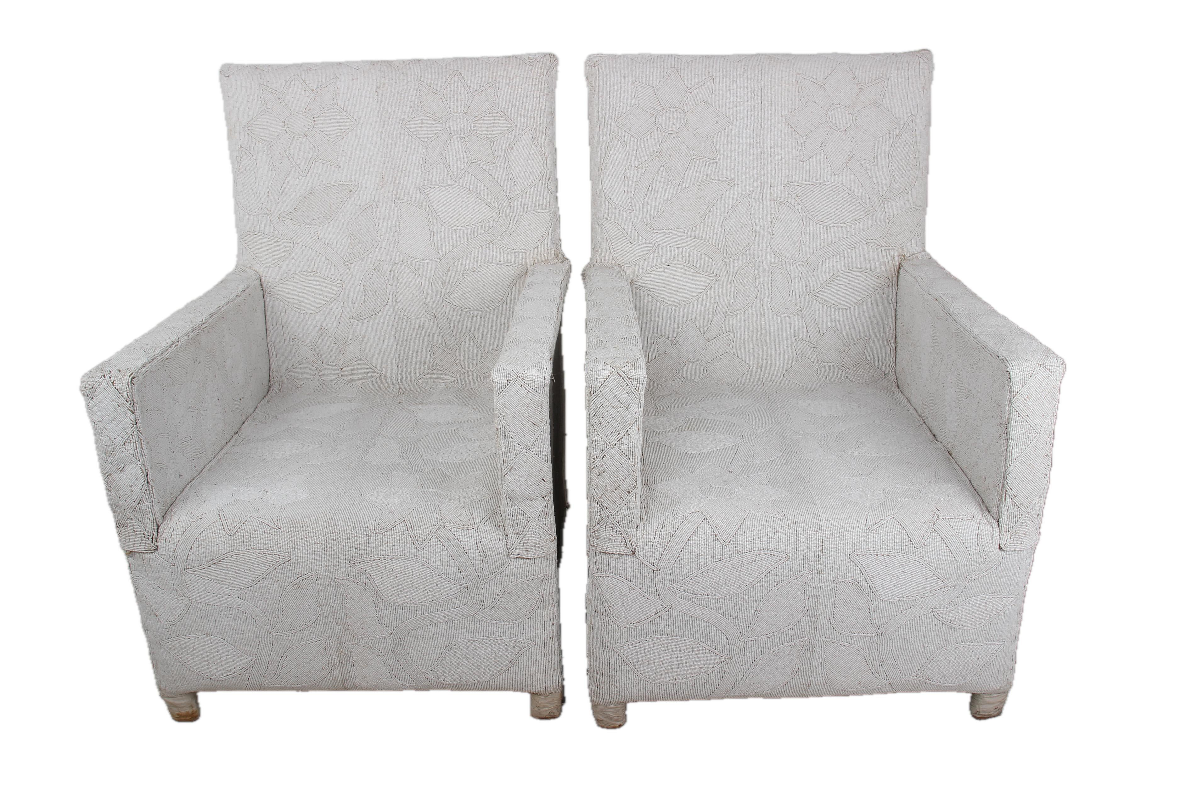 Yoruba Tribe Beaded Chairs ~37.4" Tall - New 2025 - Beaded Artifacts