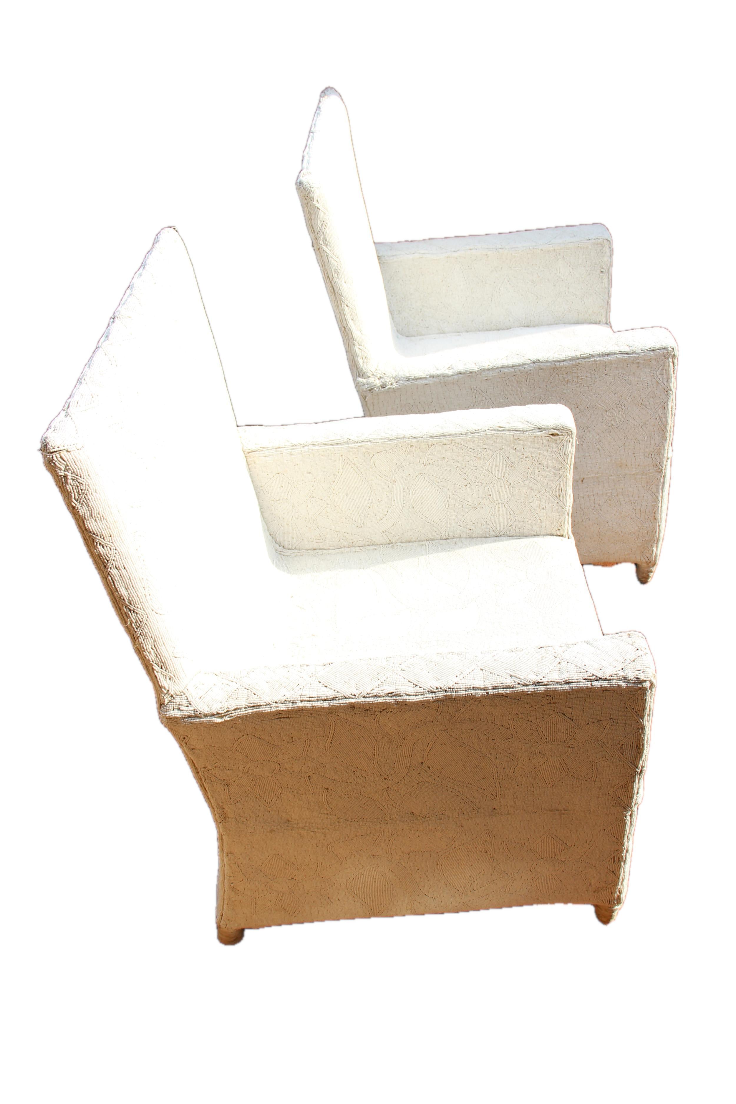 Yoruba Tribe Beaded Chairs ~37.4" Tall - New 2025 - Beaded Artifacts