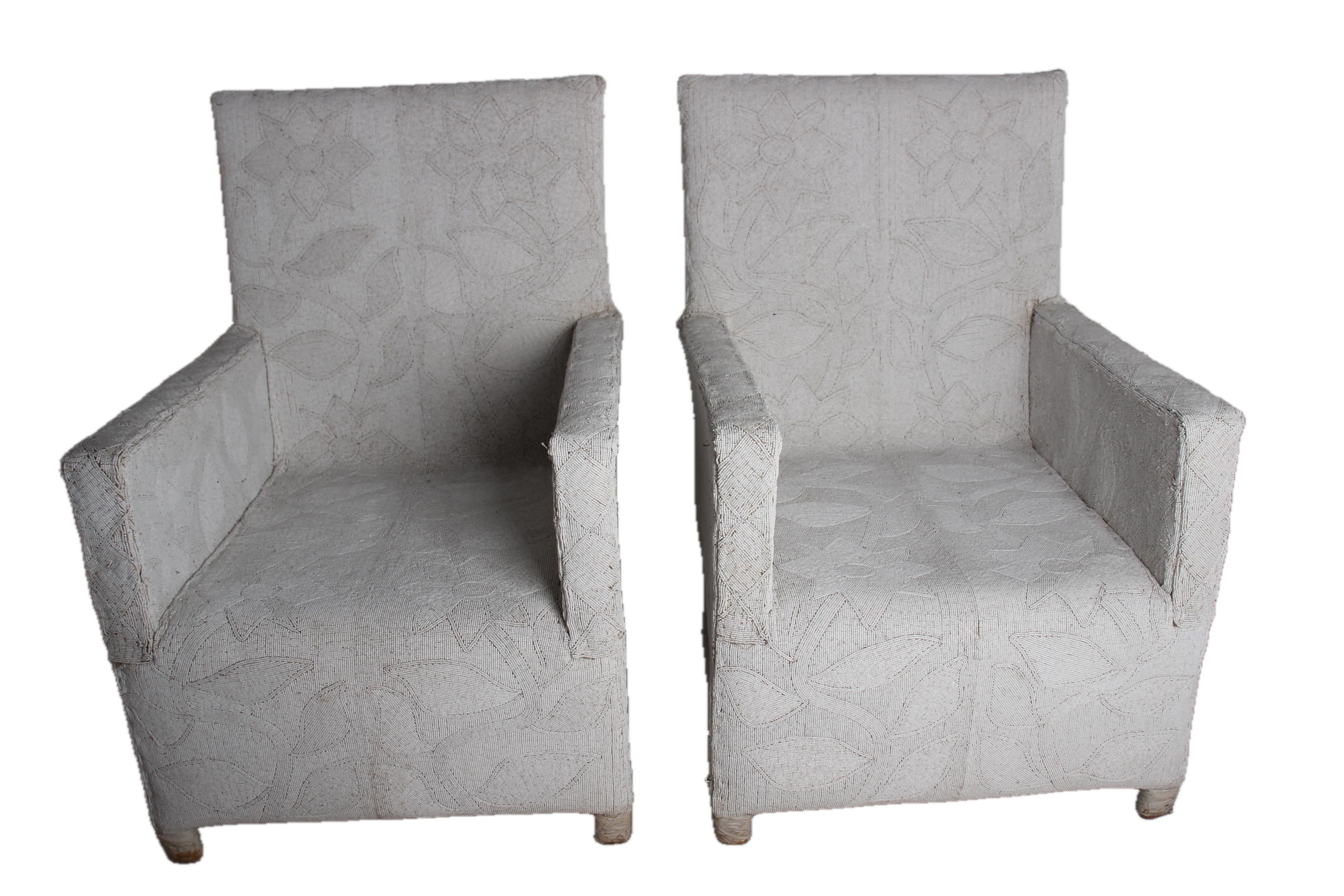 Yoruba Tribe Beaded Chairs ~37.4" Tall - New 2025 - Beaded Artifacts