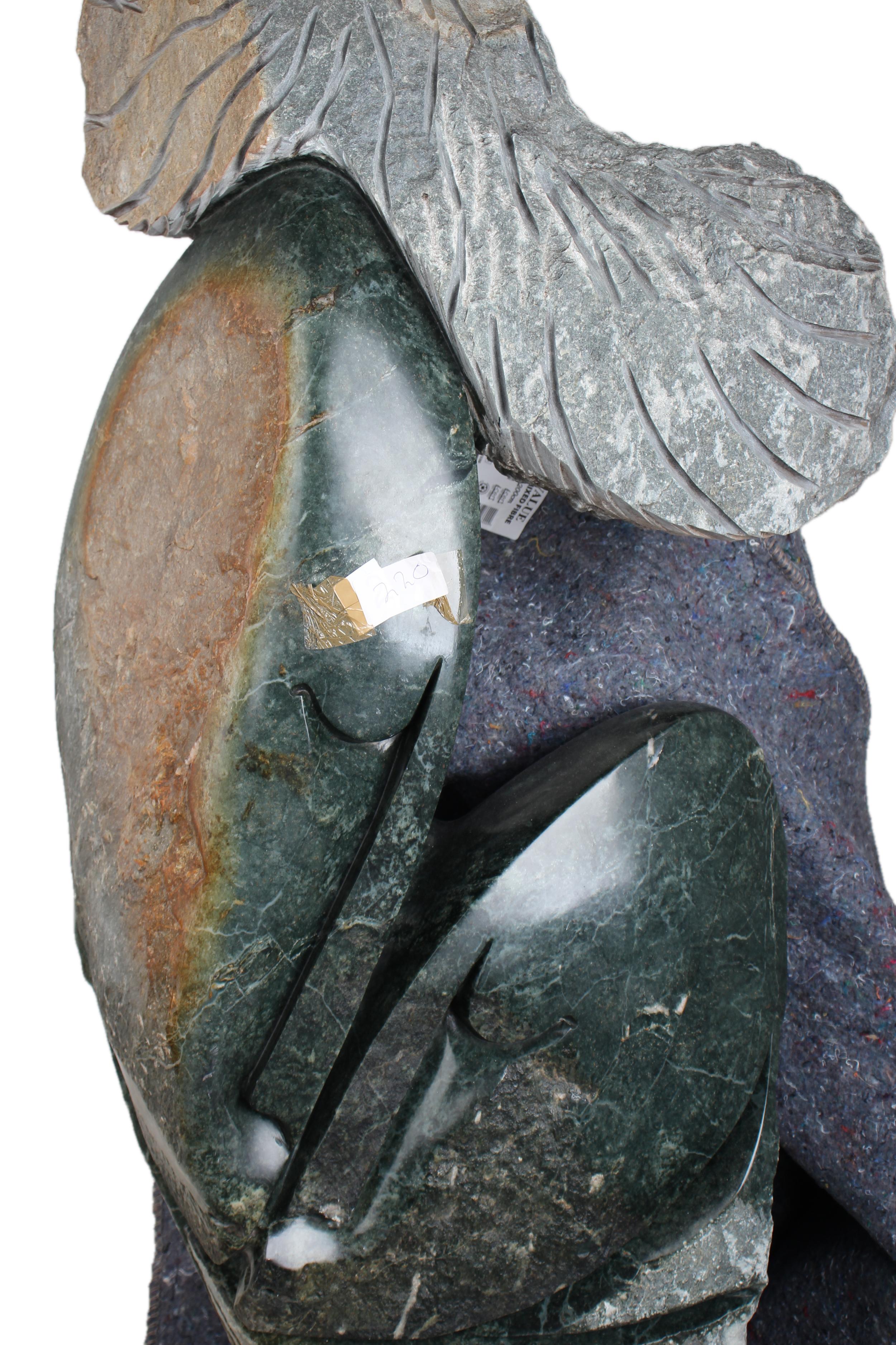 Shona Tribe Opal Stone Mother and Child ~55.1" Tall - New 2025 - Shona