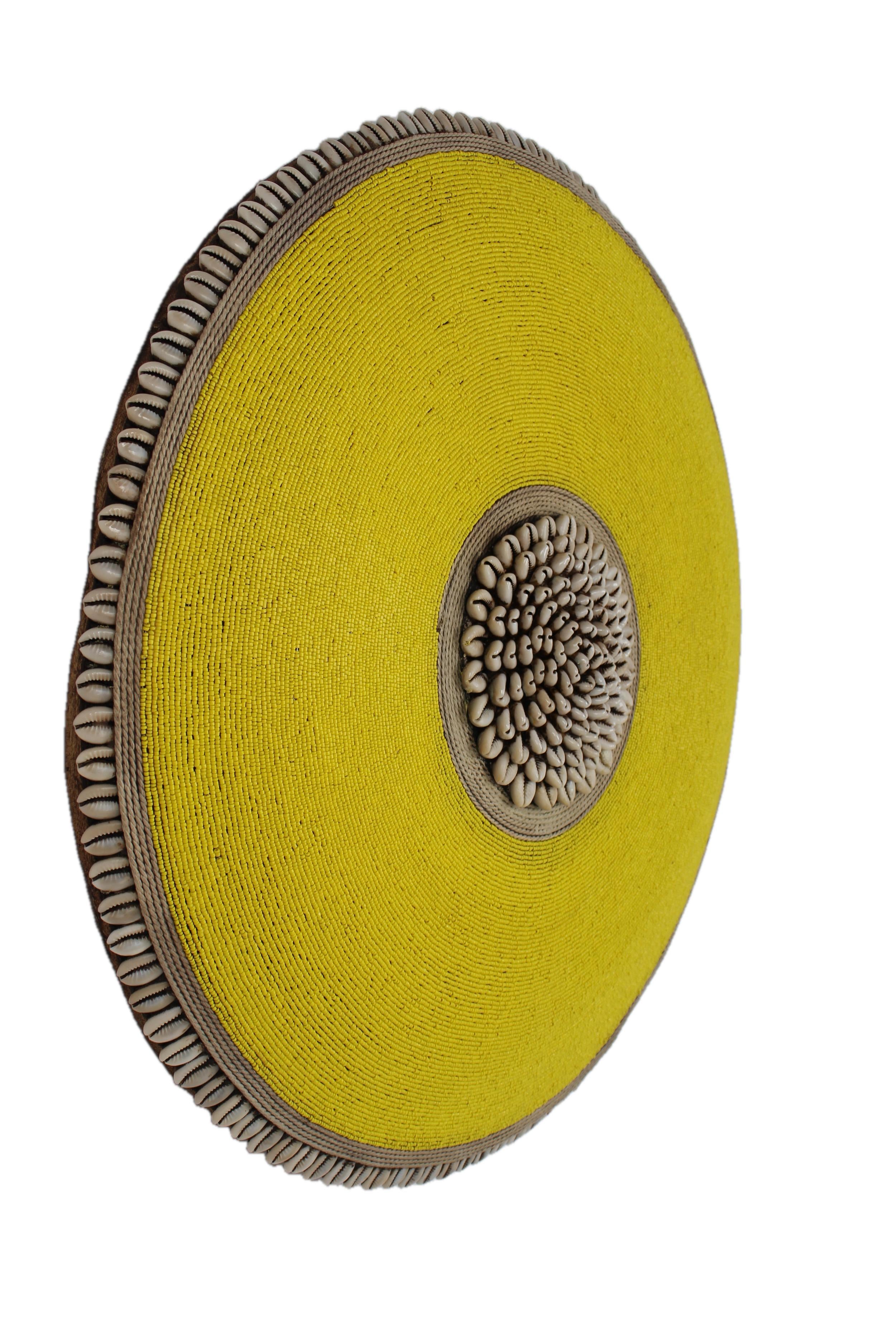 Tikar Tribe Beaded Shield ~21.3" Tall - New 2025 - Beaded Artifact