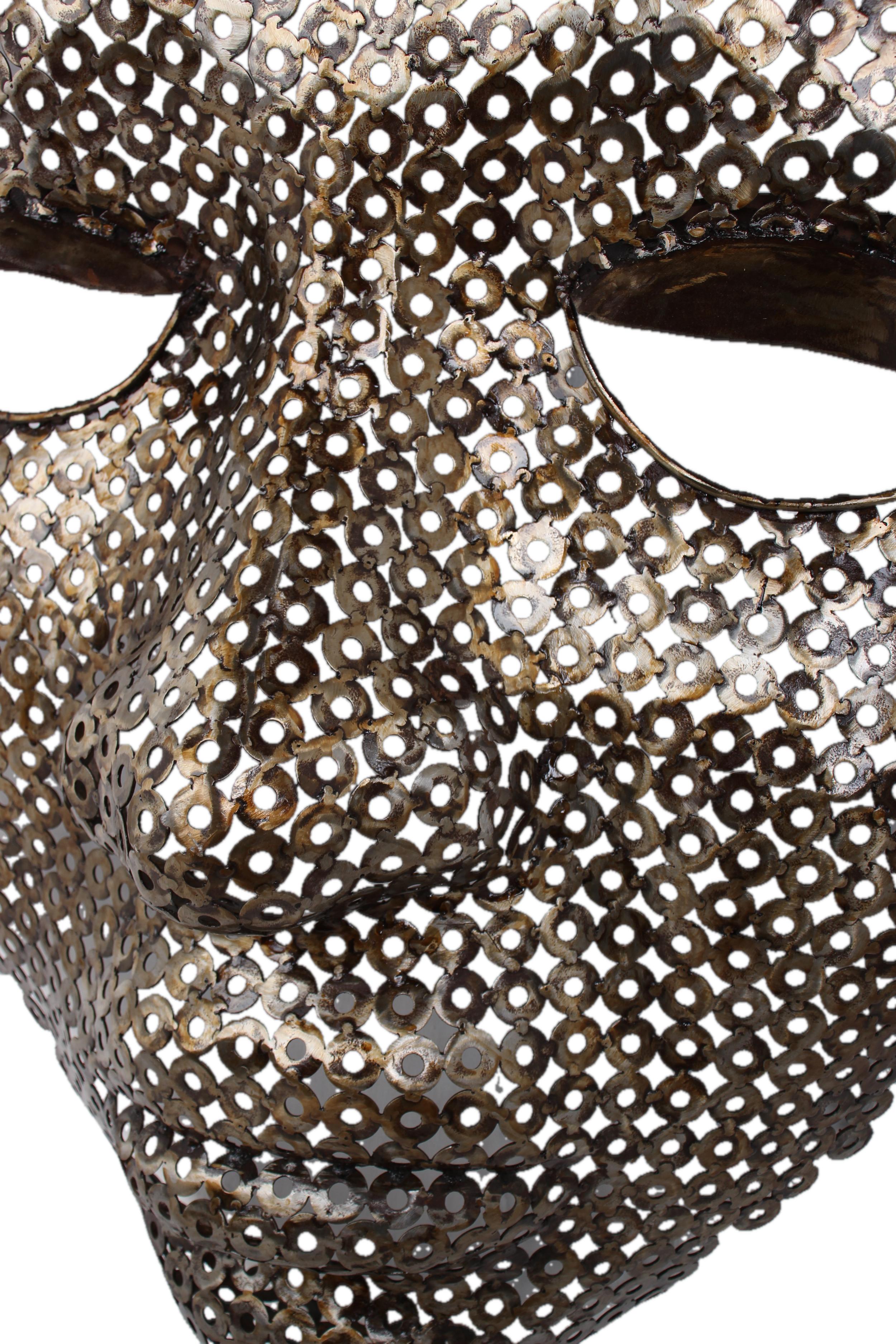 Shona Tribe Metal Face ~42.1" Tall - New 2025 - West African Artifacts