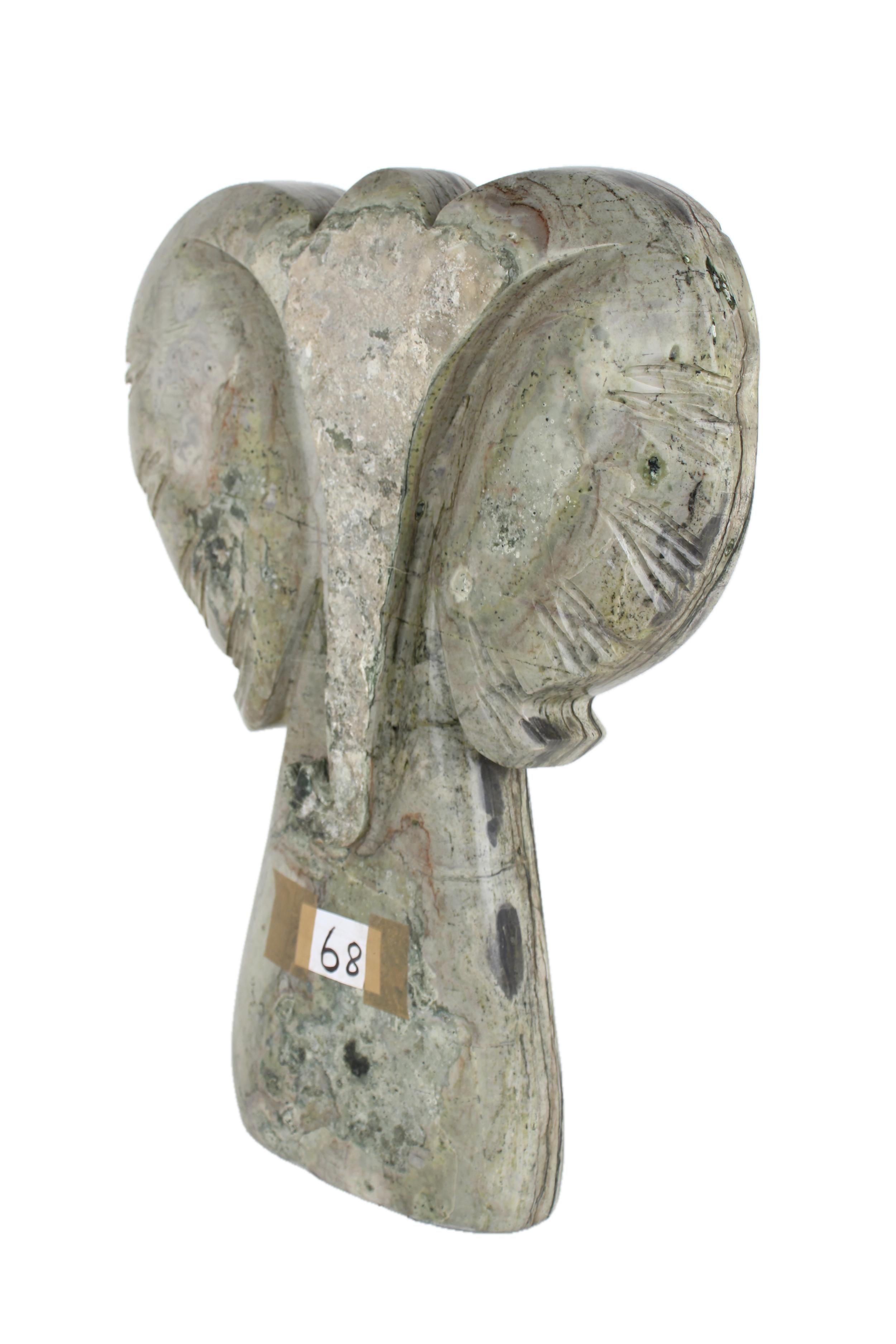 Shona Tribe Butter Jade Elephant ~21.7" Tall - New 2025 - Shona Stone