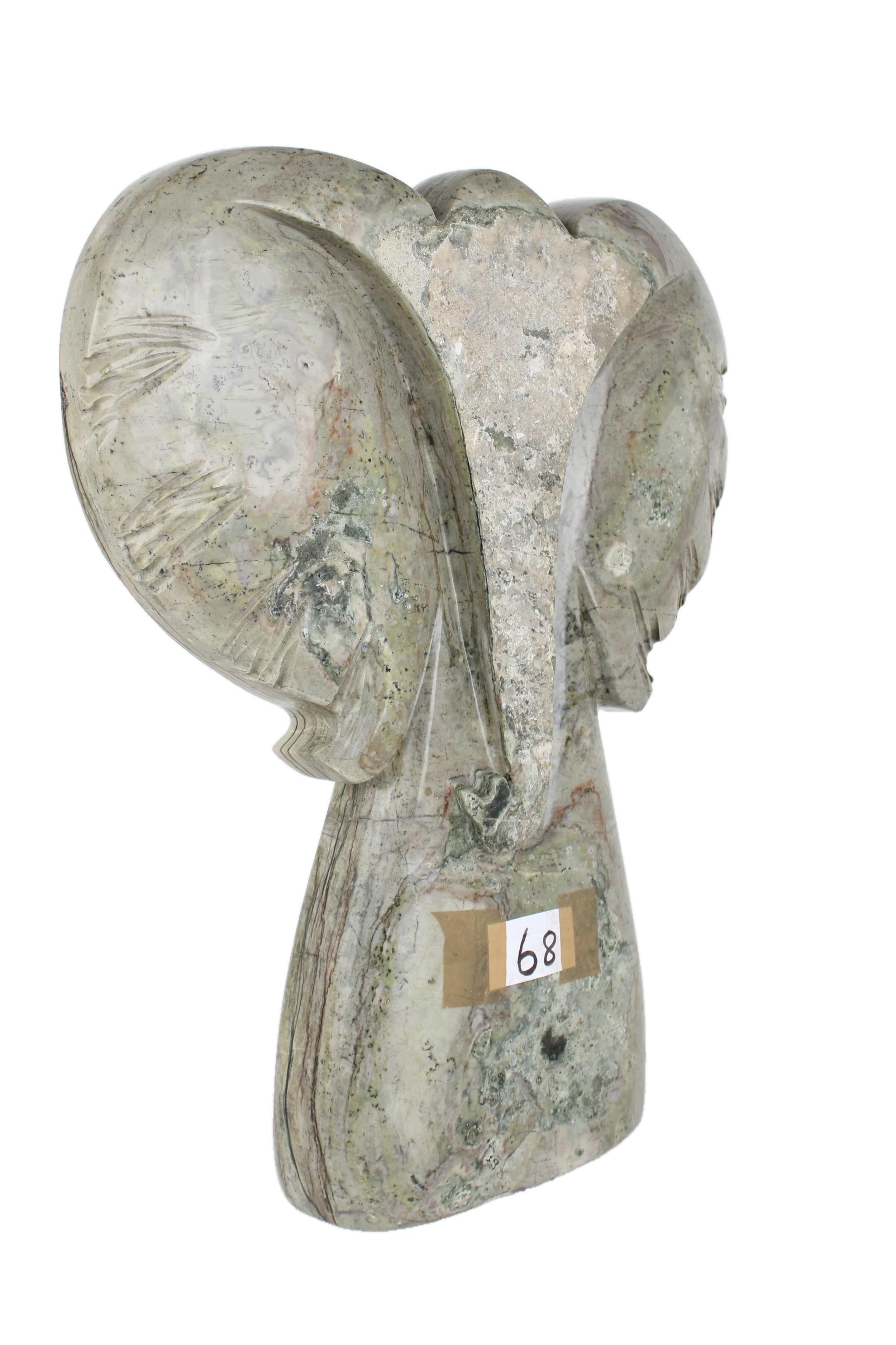 Shona Tribe Butter Jade Elephant ~21.7" Tall - New 2025 - Shona Stone