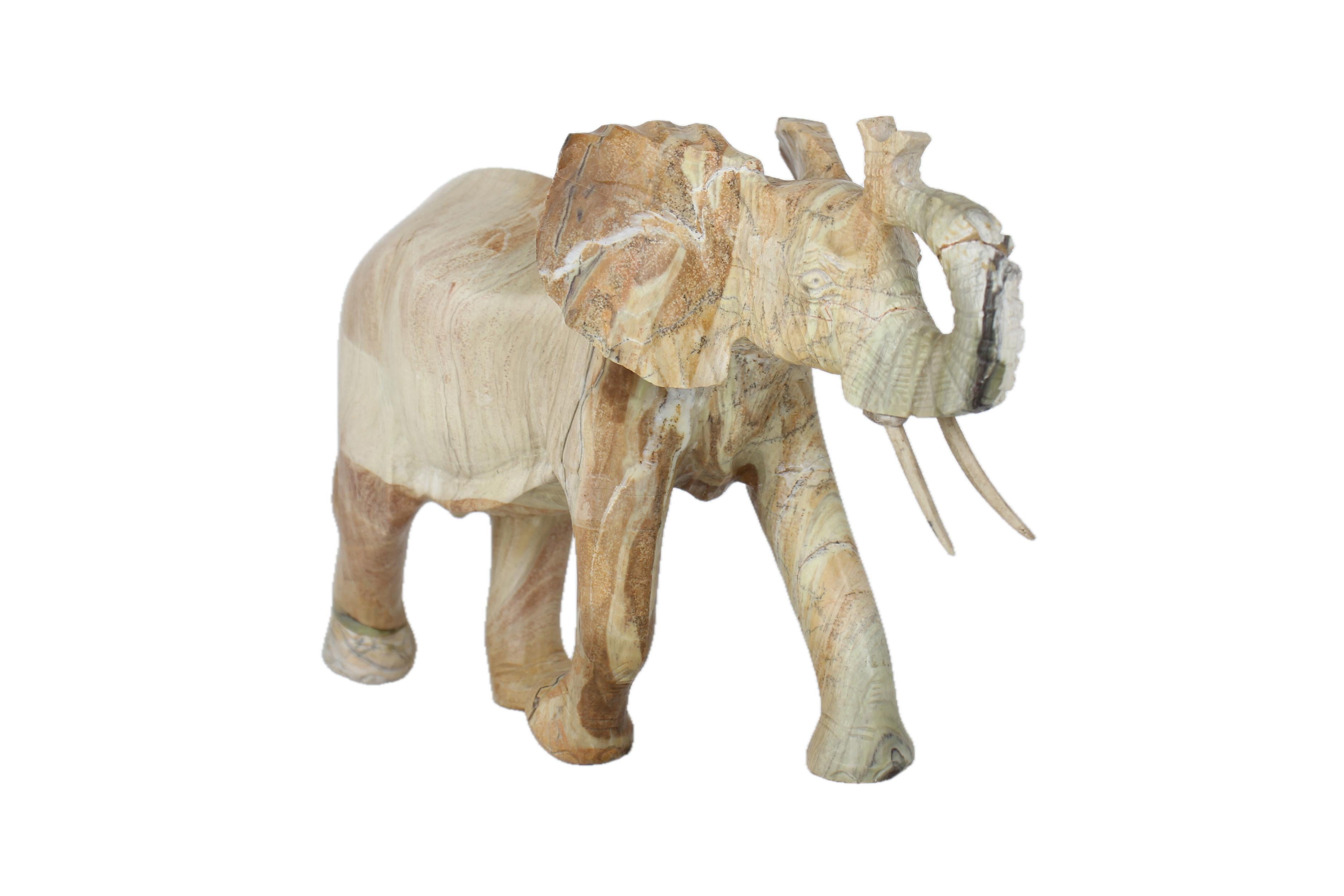 Shona Tribe Butter Jade Elephant ~7.1" Tall - New 2025
