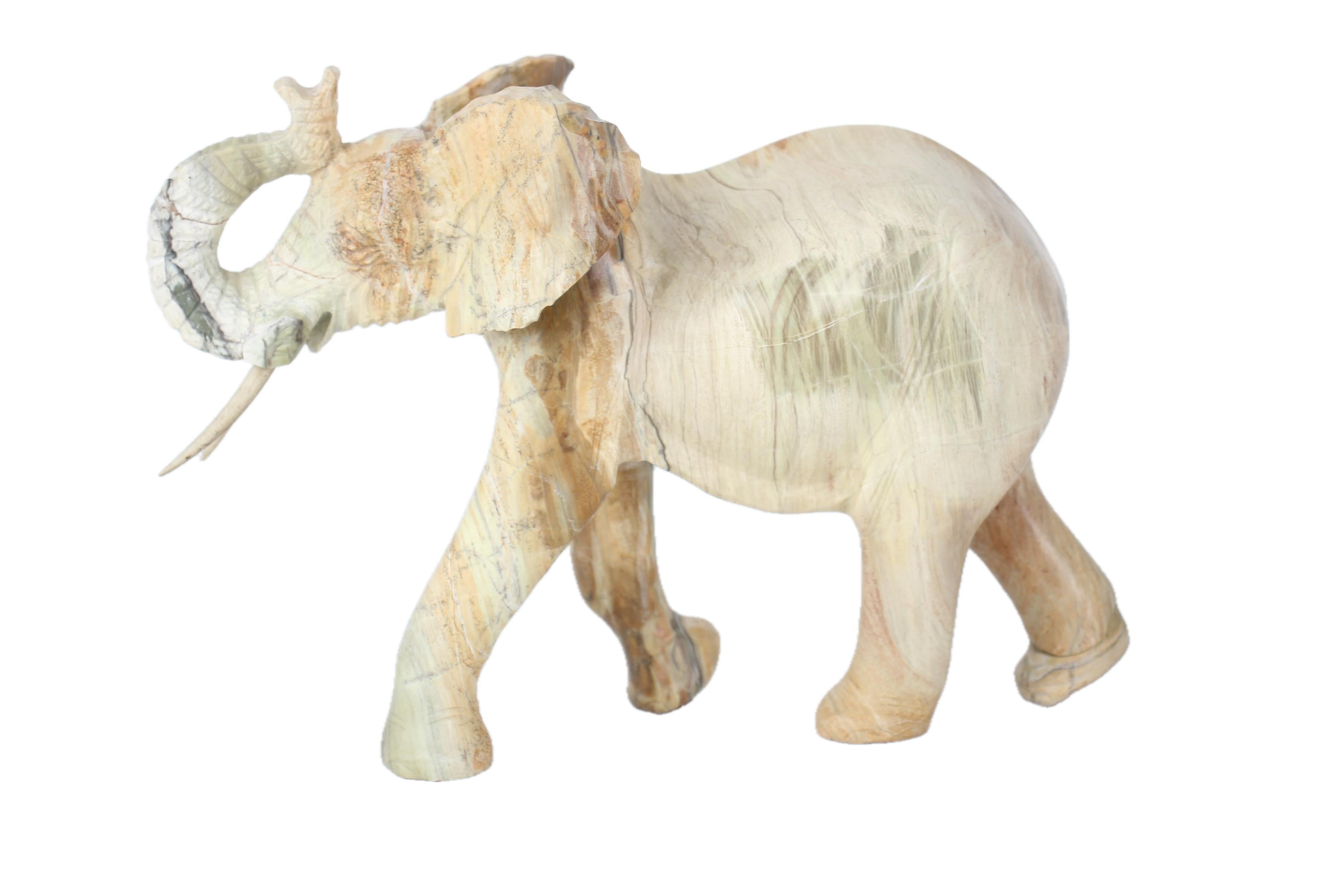 Shona Tribe Butter Jade Elephant ~7.1" Tall - New 2025 - Shona Stone