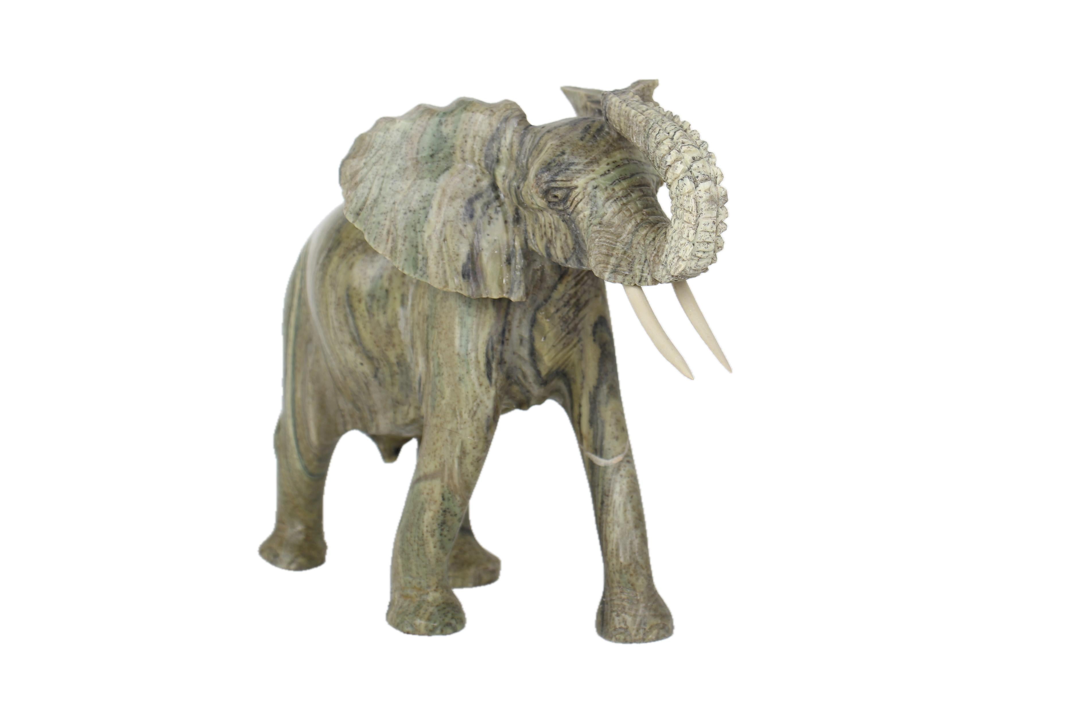Shona Tribe Butter Jade Elephant ~7.9" Tall - New 2025