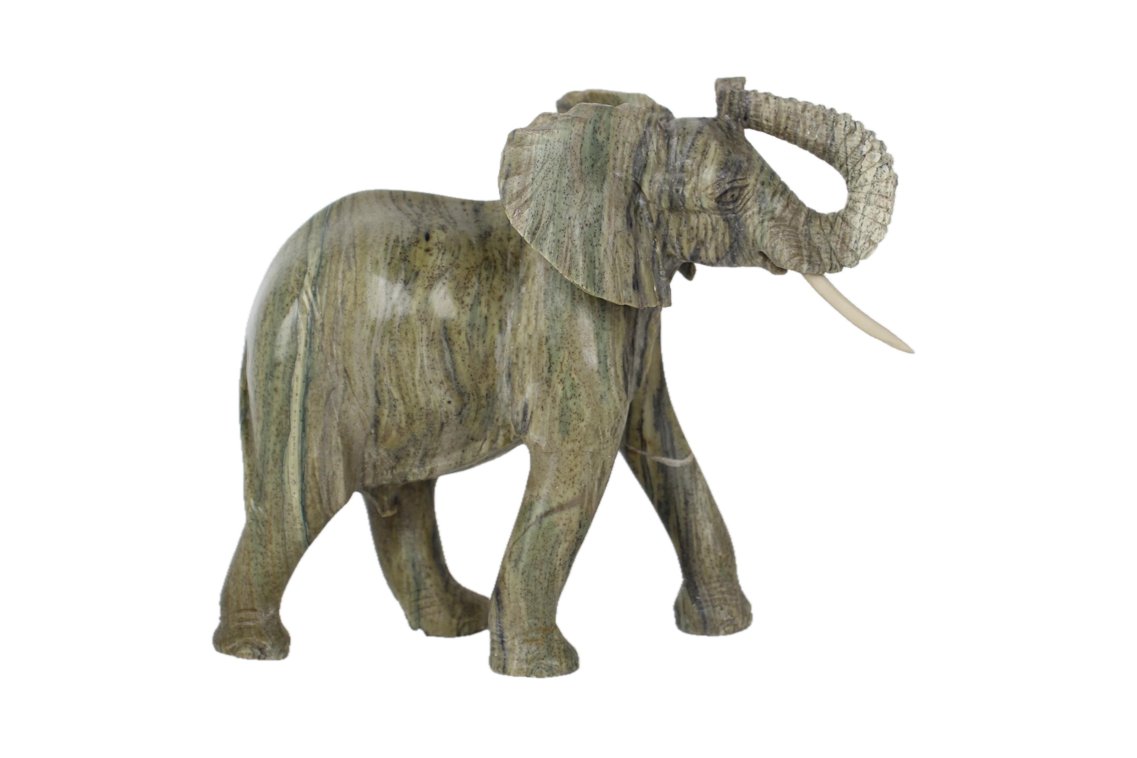 Shona Tribe Butter Jade Elephant ~7.9" Tall - New 2025