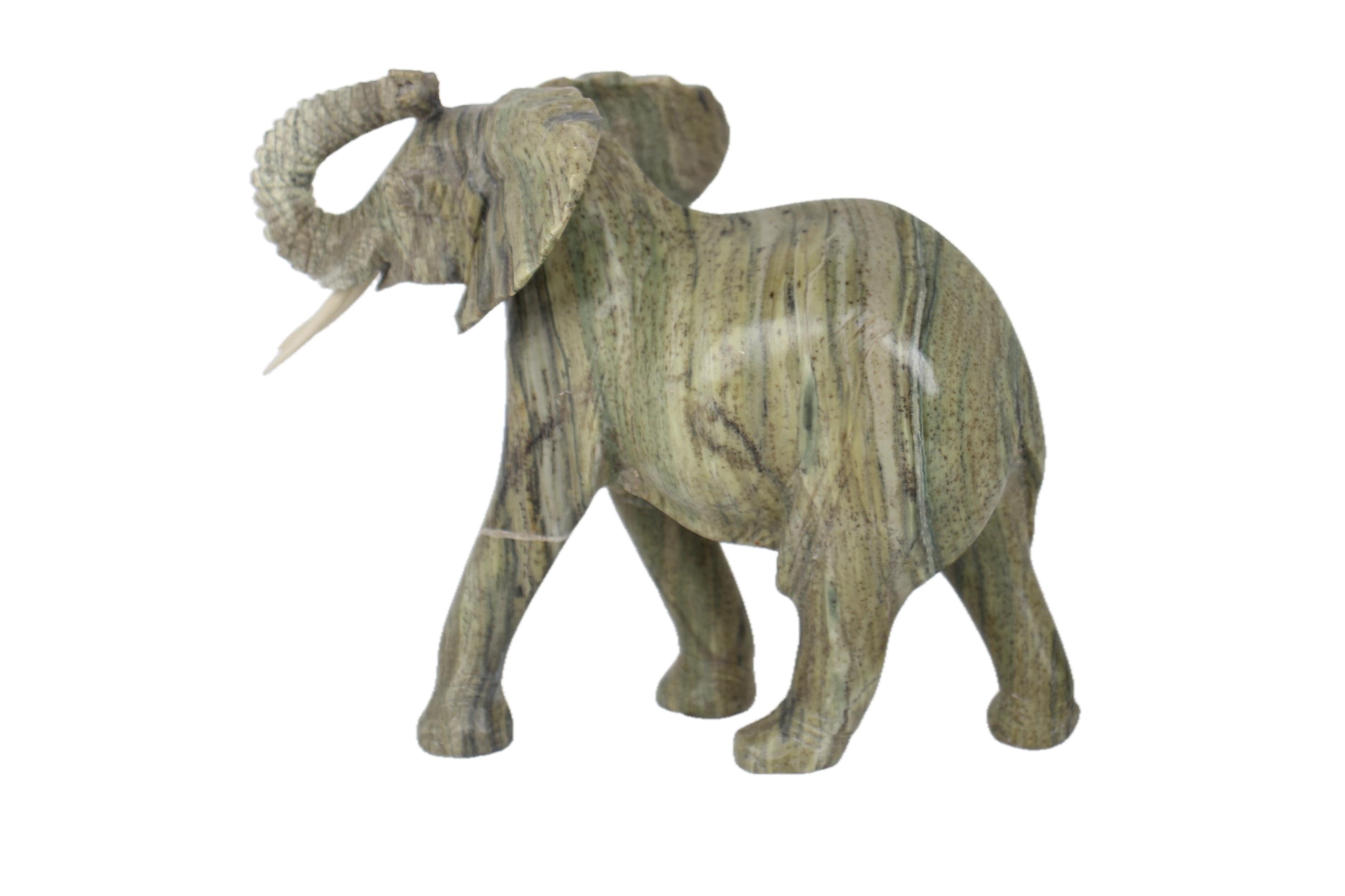 Shona Tribe Butter Jade Elephant ~7.9" Tall - New 2025 - Shona Stone