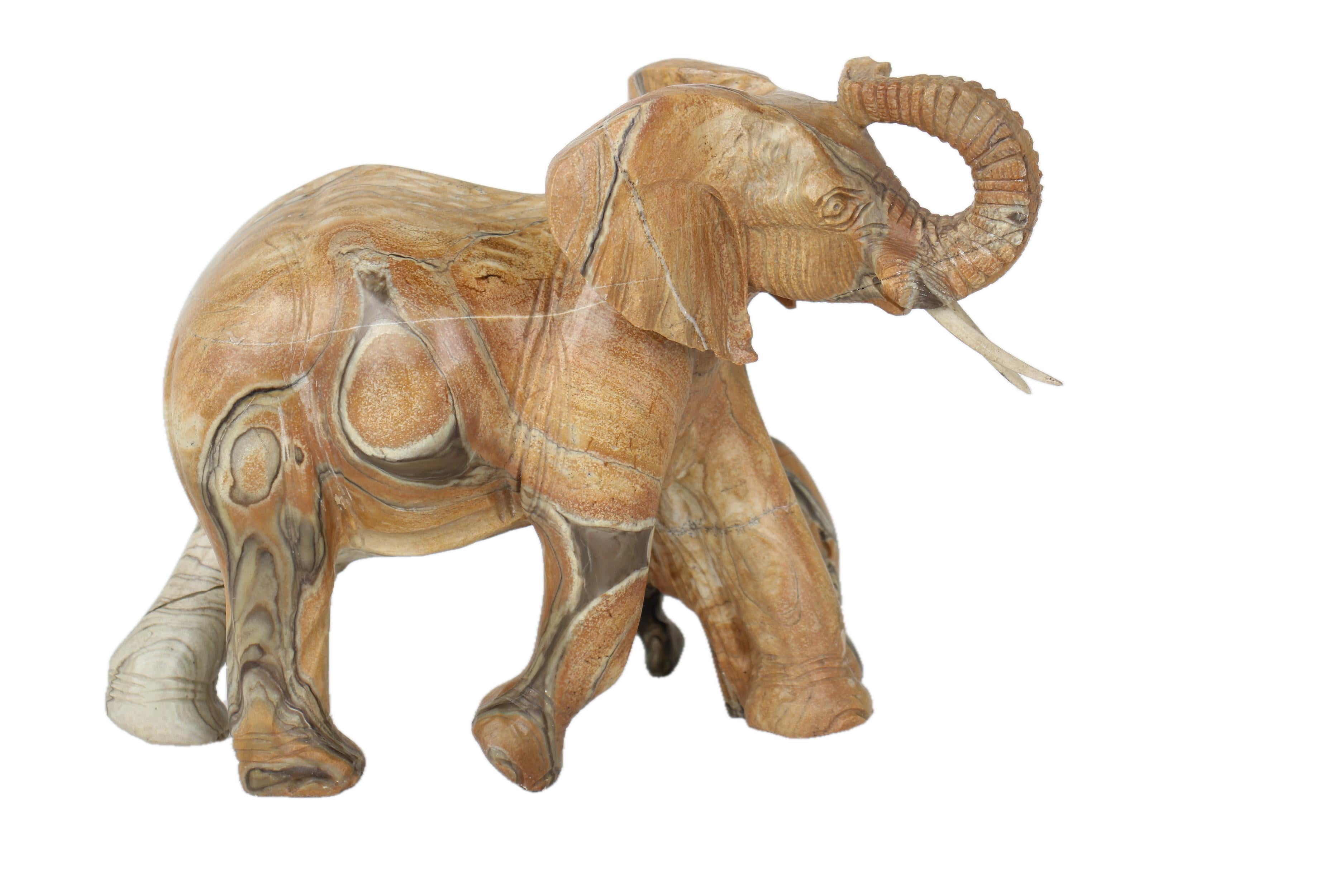 Shona Tribe Butter Jade Elephant ~7.9" Tall - New 2025 - Shona Stone