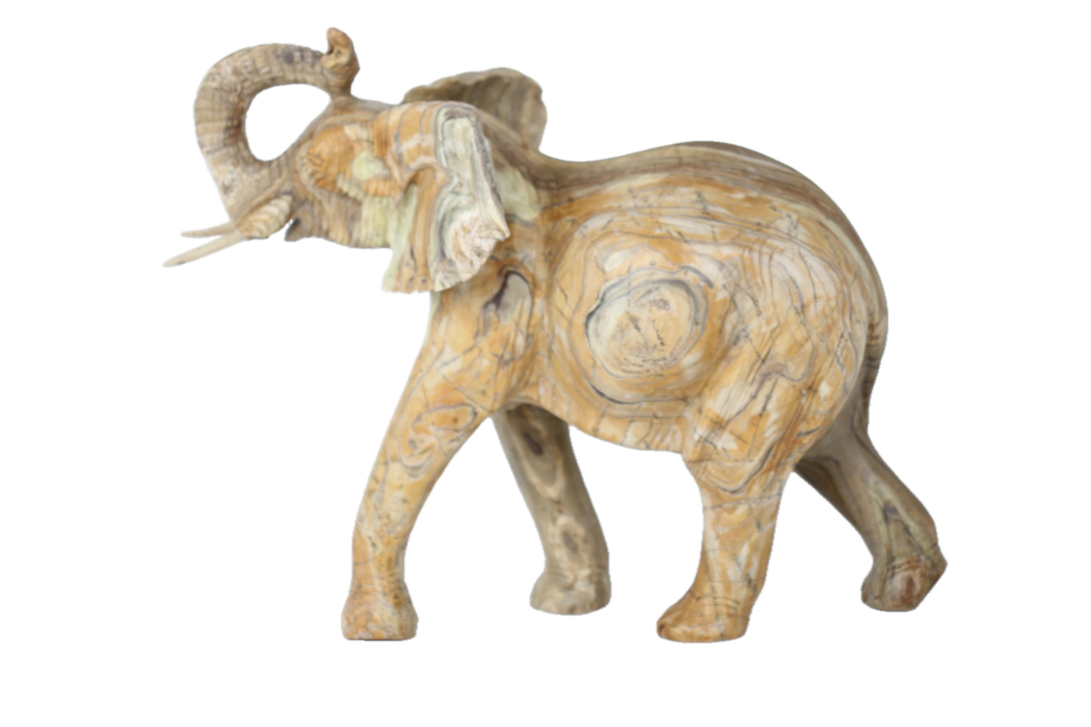 Shona Tribe Butter Jade Elephant ~7.9" Tall - New 2025