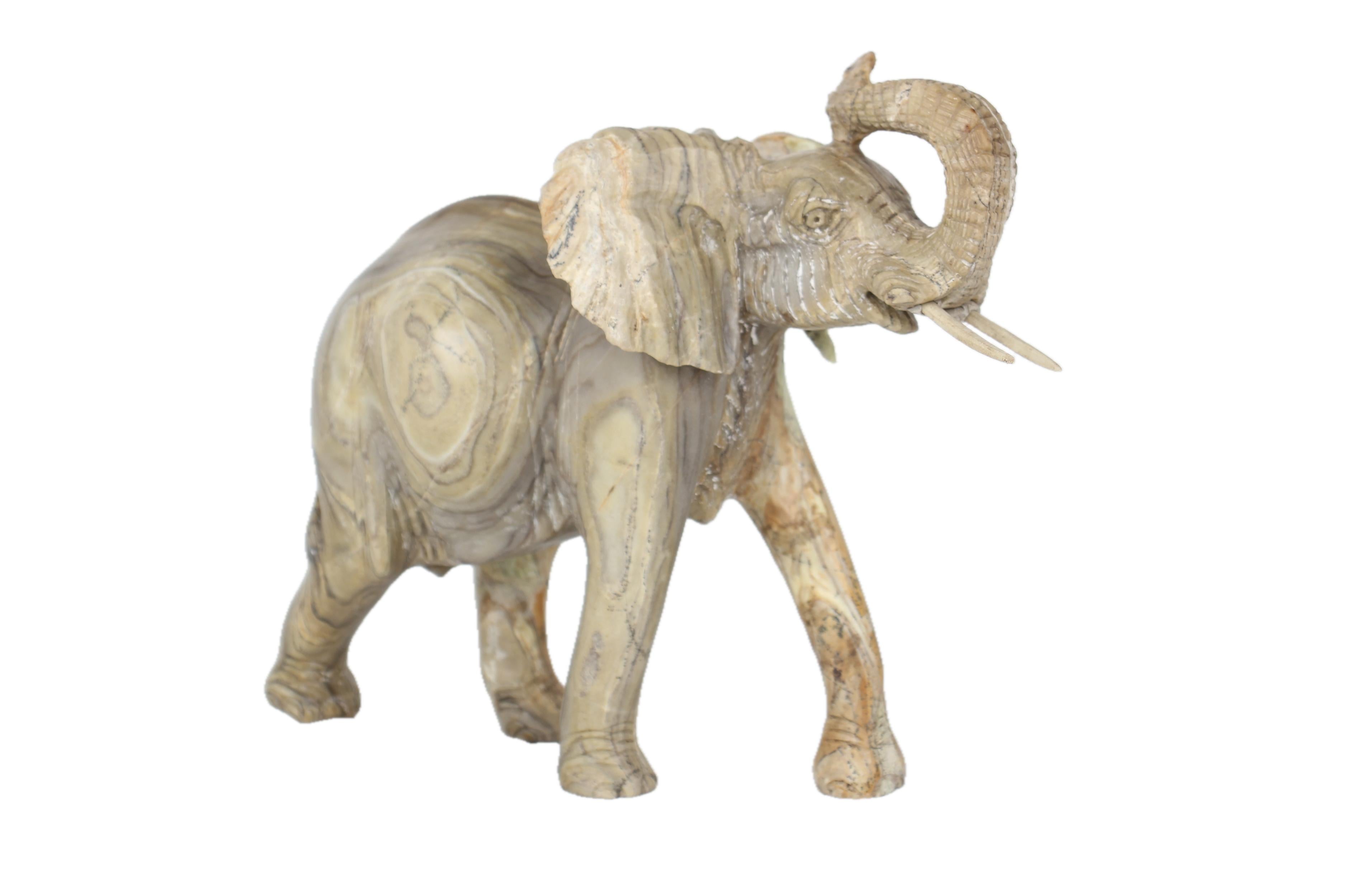 Shona Tribe Butter Jade Elephant ~7.9" Tall - New 2025