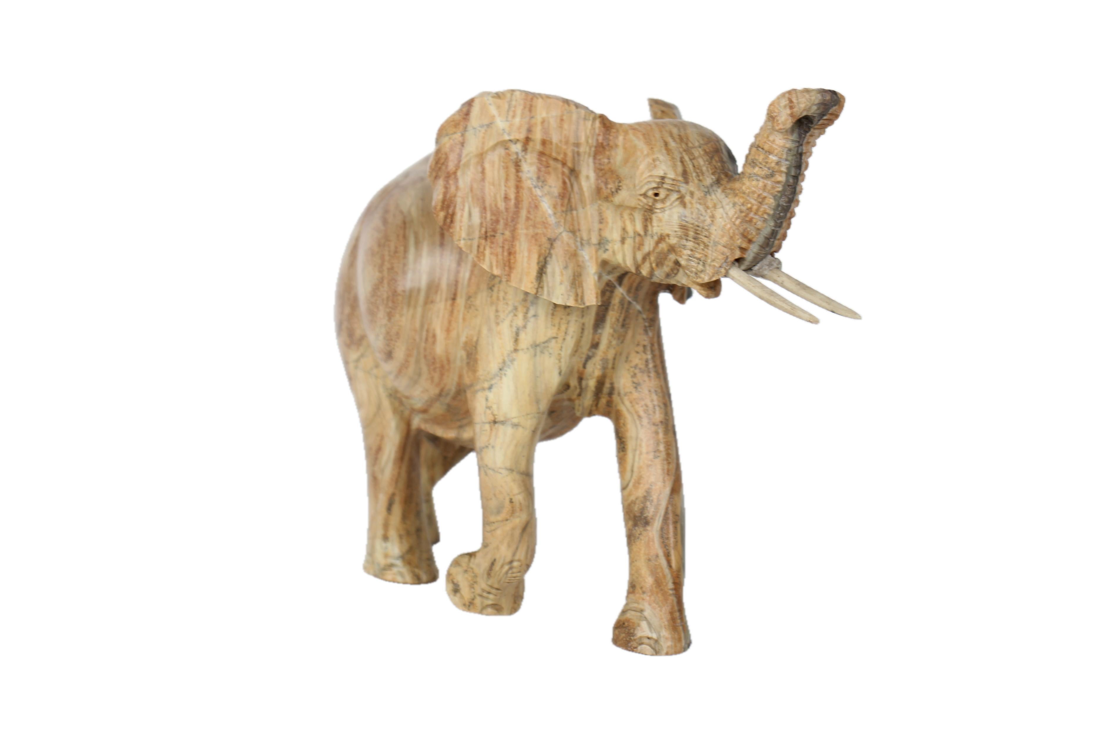 Shona Tribe Butter Jade Elephant ~7.1" Tall - New 2025
