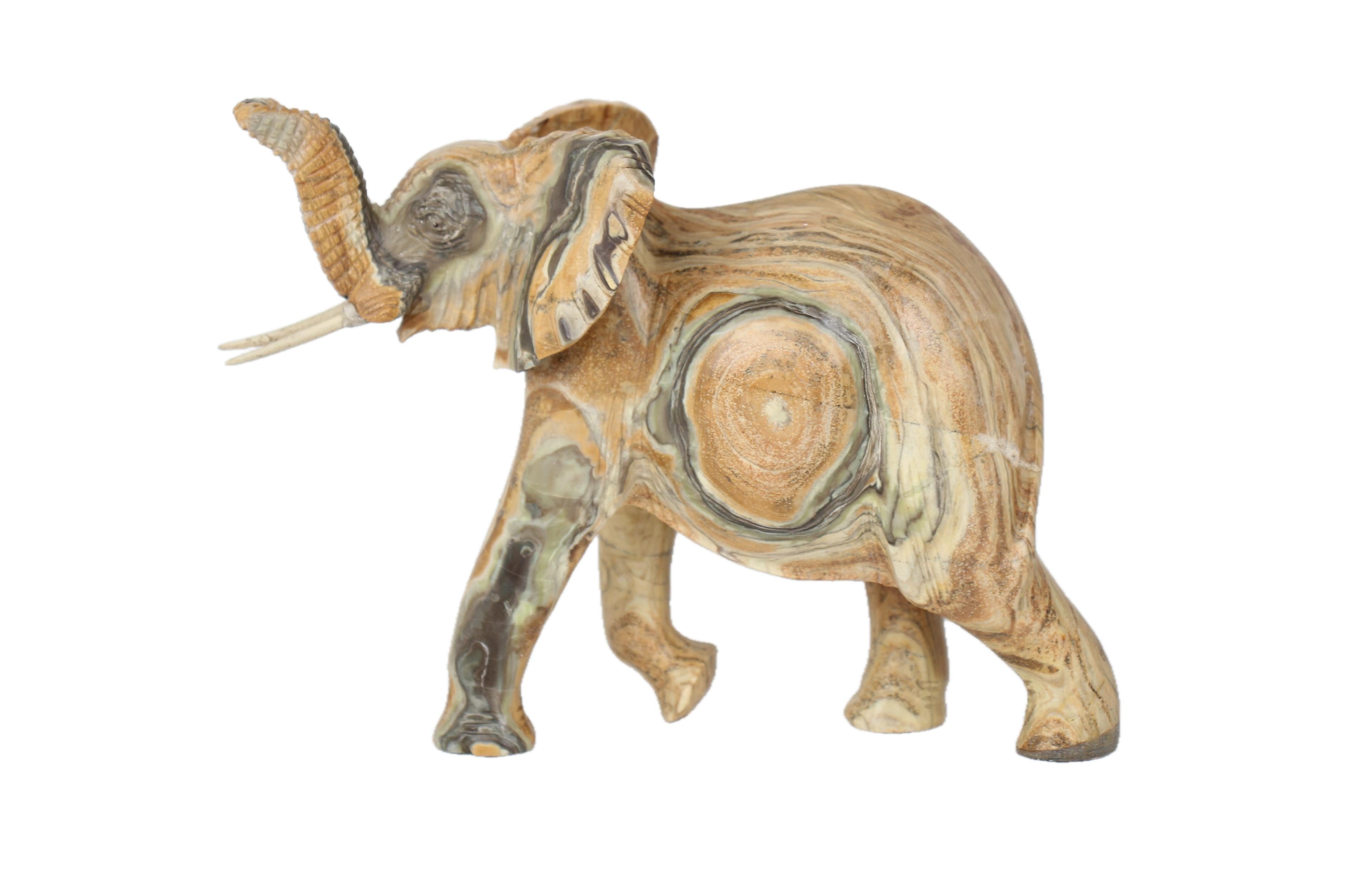 Shona Tribe Butter Jade Elephant ~7.1" Tall - New 2025 - Shona Stone