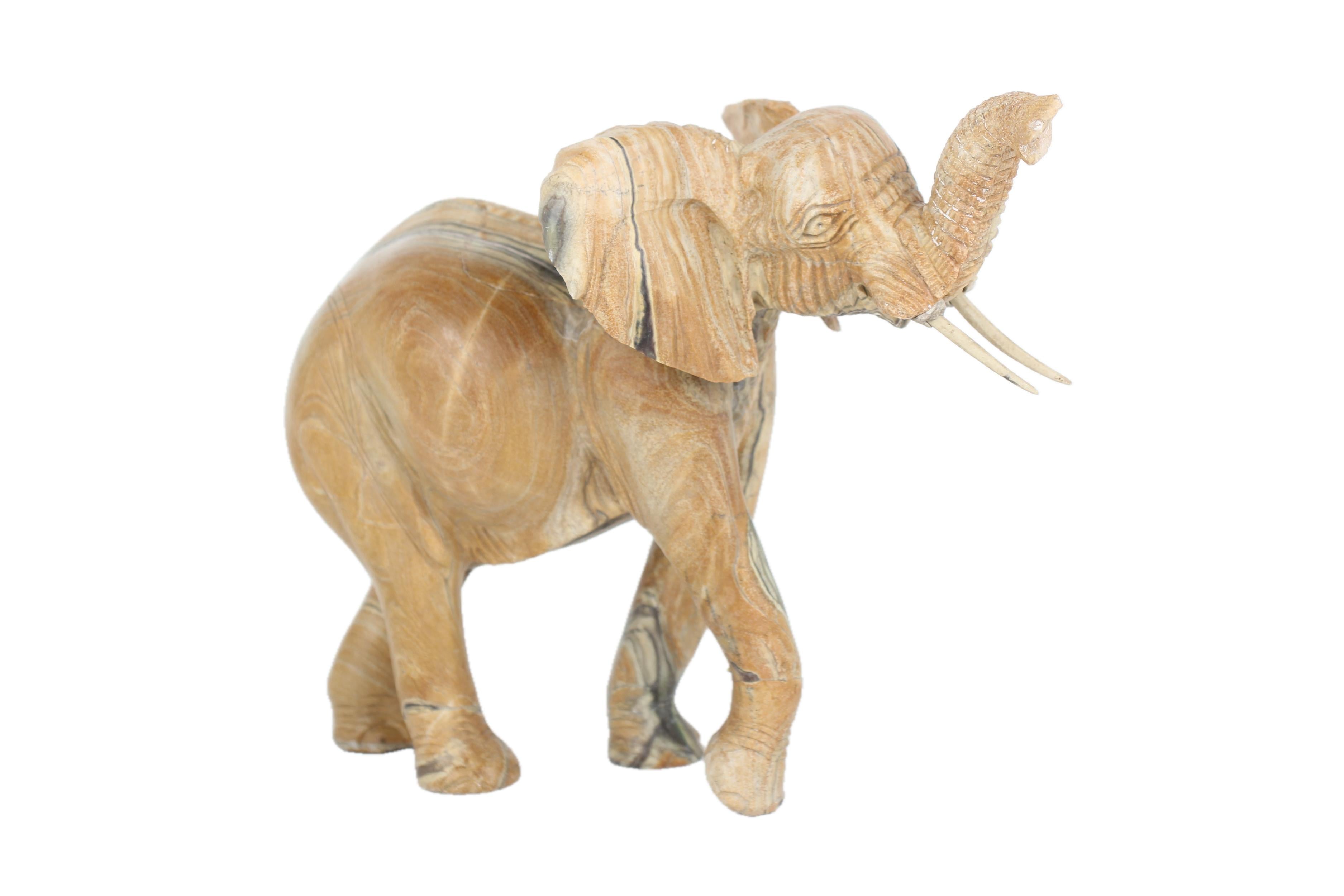 Shona Tribe Butter Jade Elephant ~7.9" Tall - New 2025