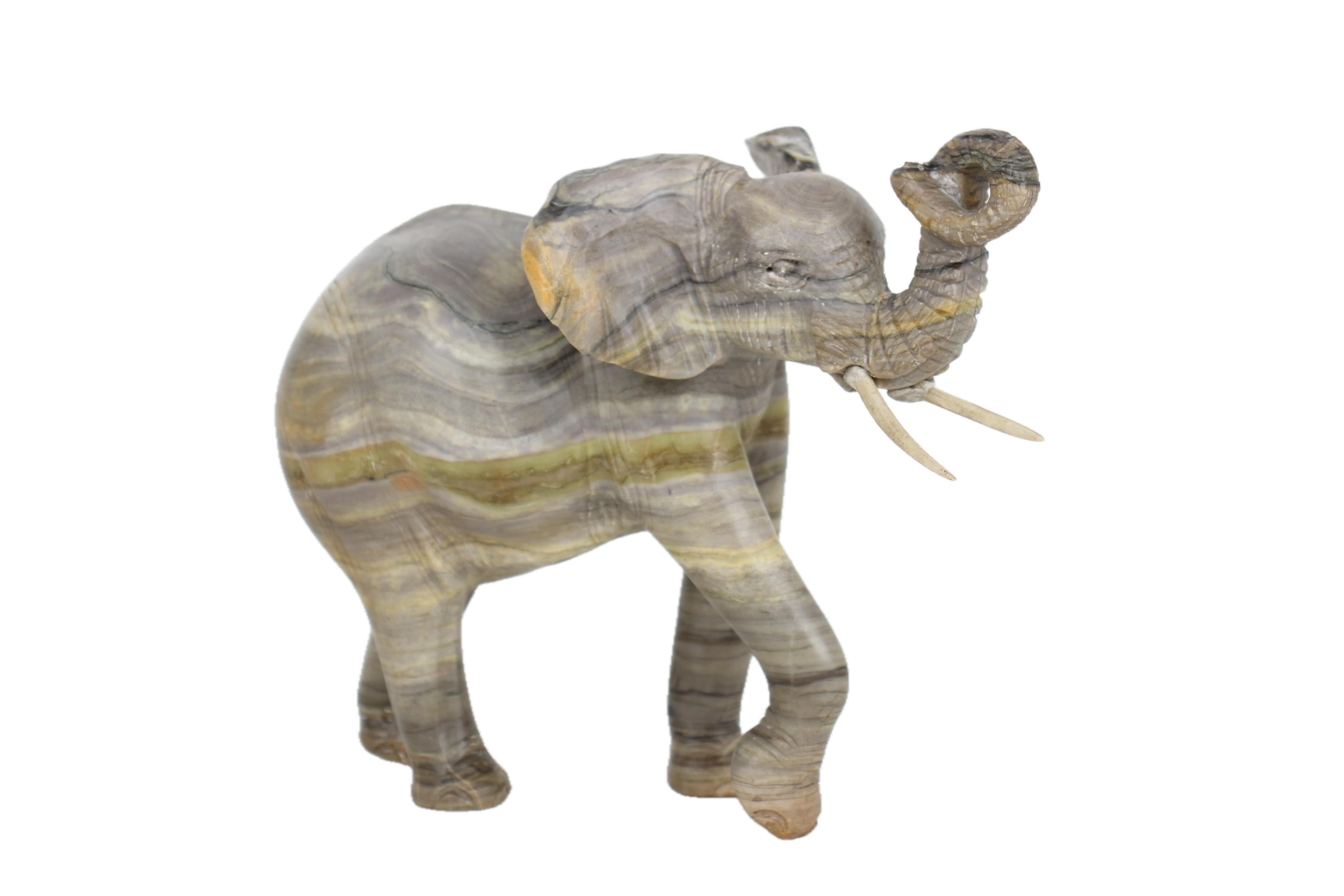 Shona Tribe Butter Jade Elephant ~7.9" Tall - New 2025