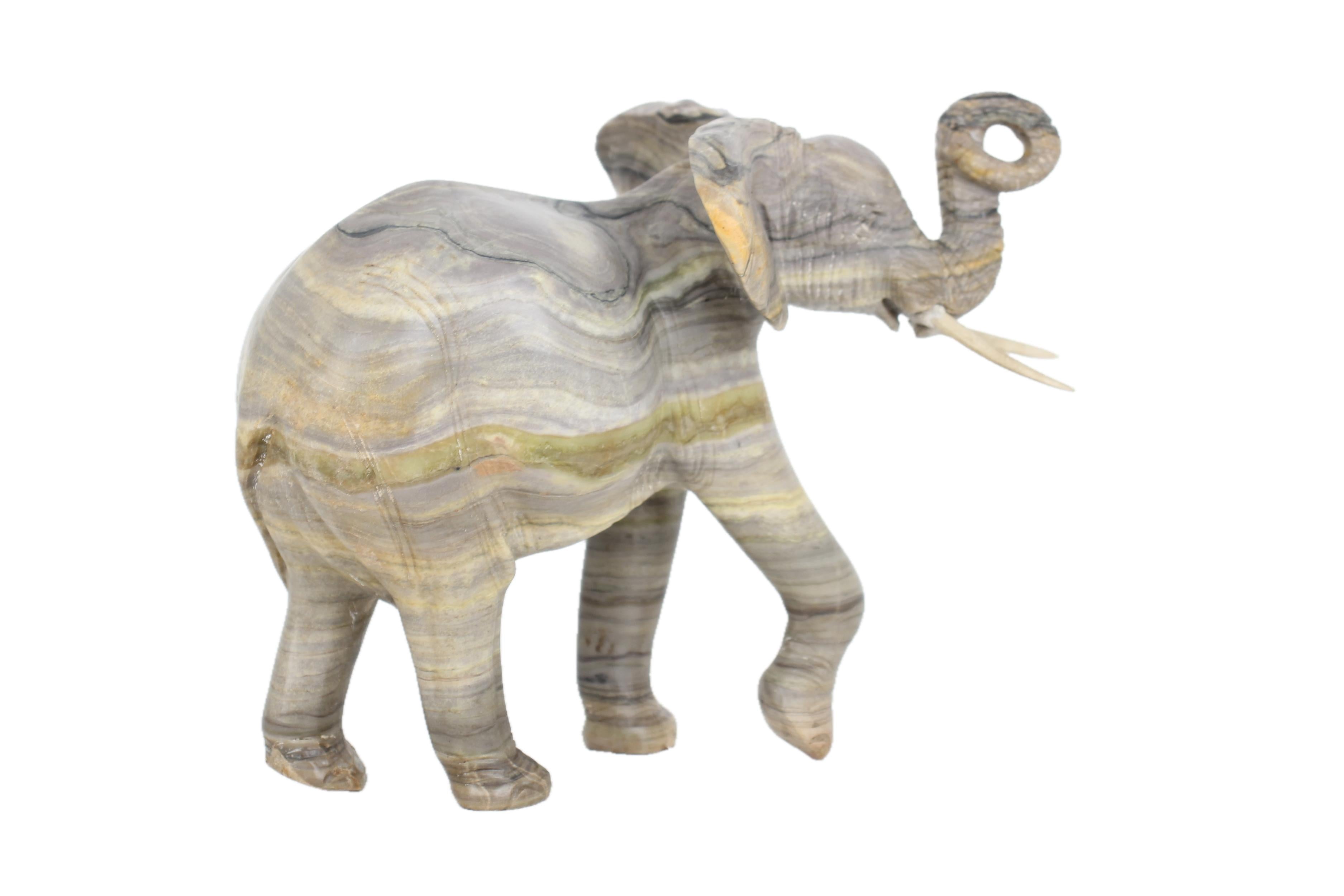 Shona Tribe Butter Jade Elephant ~7.9" Tall - New 2025
