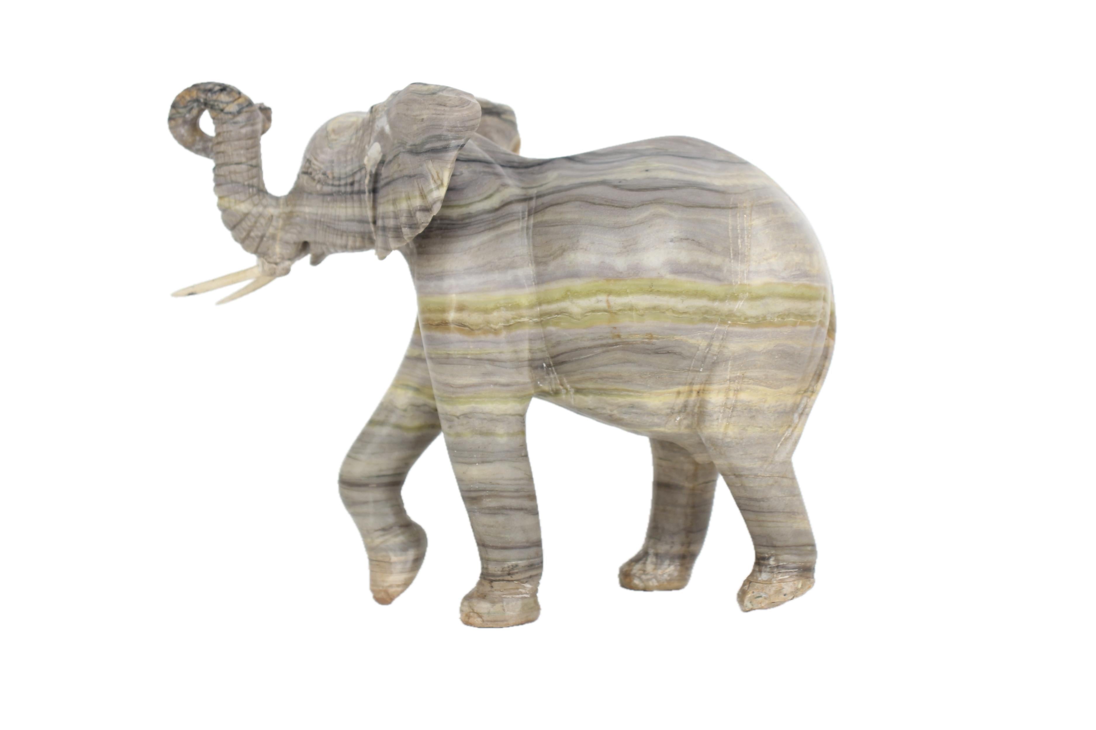 Shona Tribe Butter Jade Elephant ~7.9" Tall - New 2025 - Shona Stone