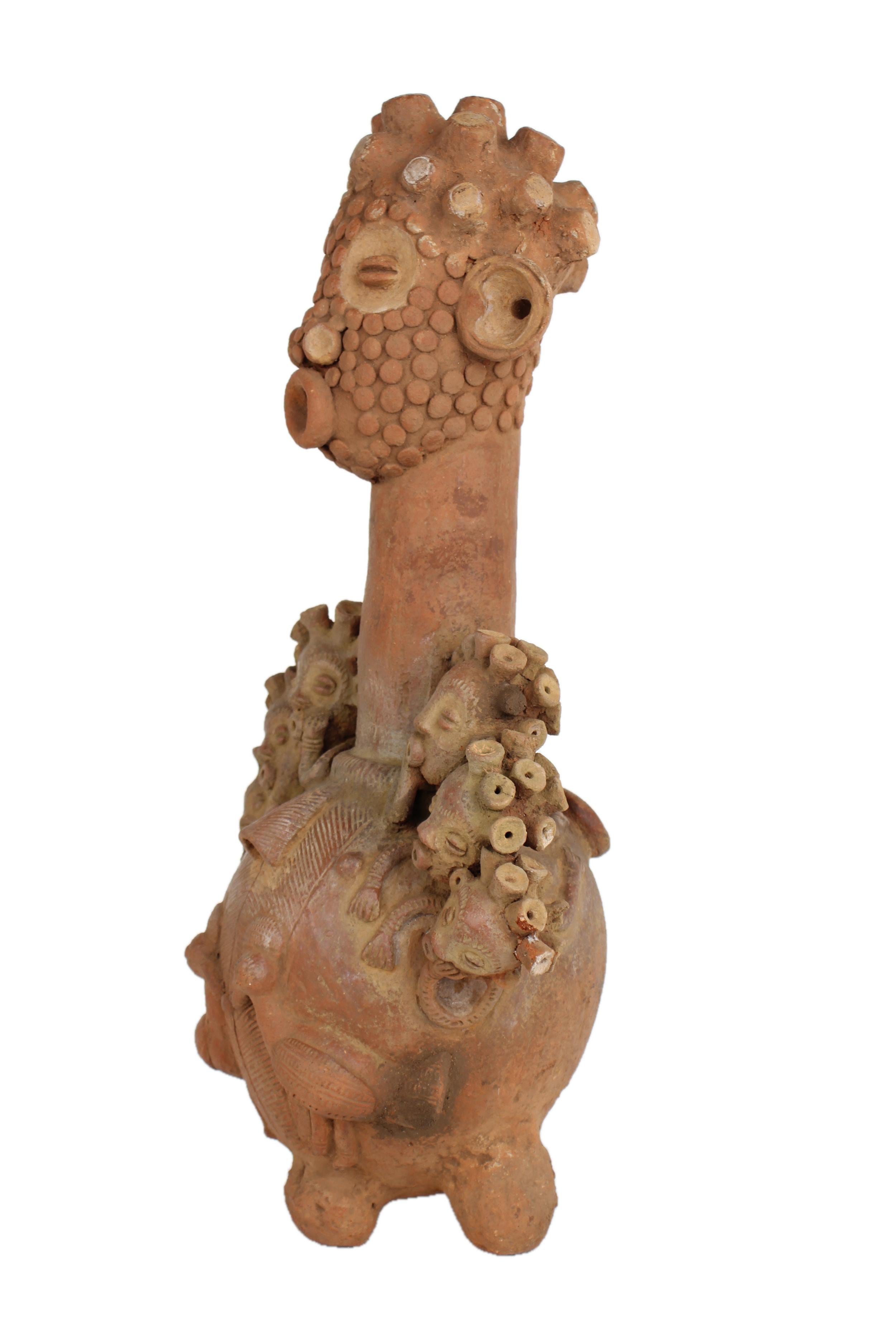 Igbo/Ibo Tribe Antique Terracotta Pot ~24.8" Tall - New 2025 - West African Artifacts