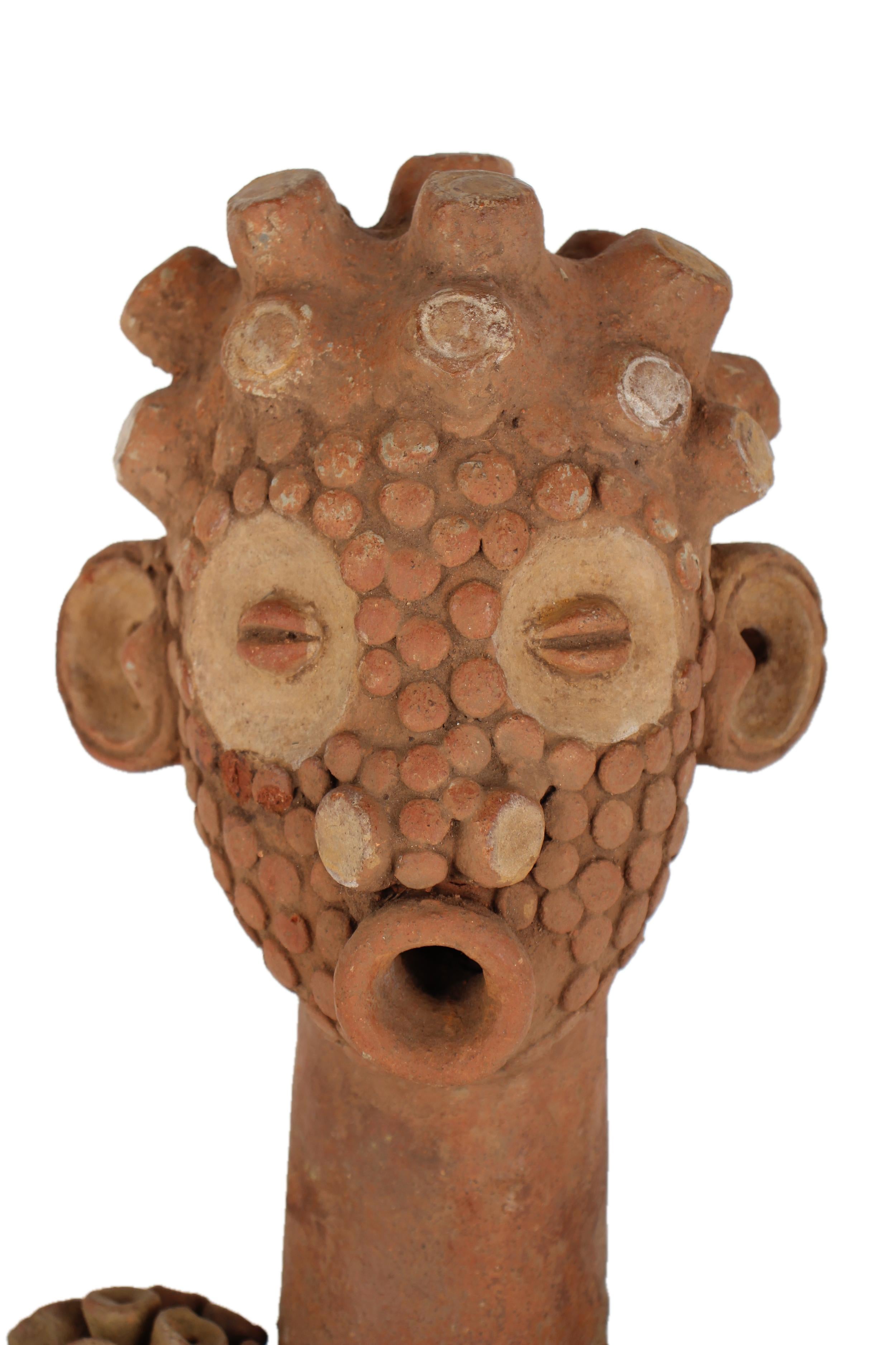 Igbo/Ibo Tribe Antique Terracotta Pot ~24.8" Tall - New 2025 - West African Artifacts