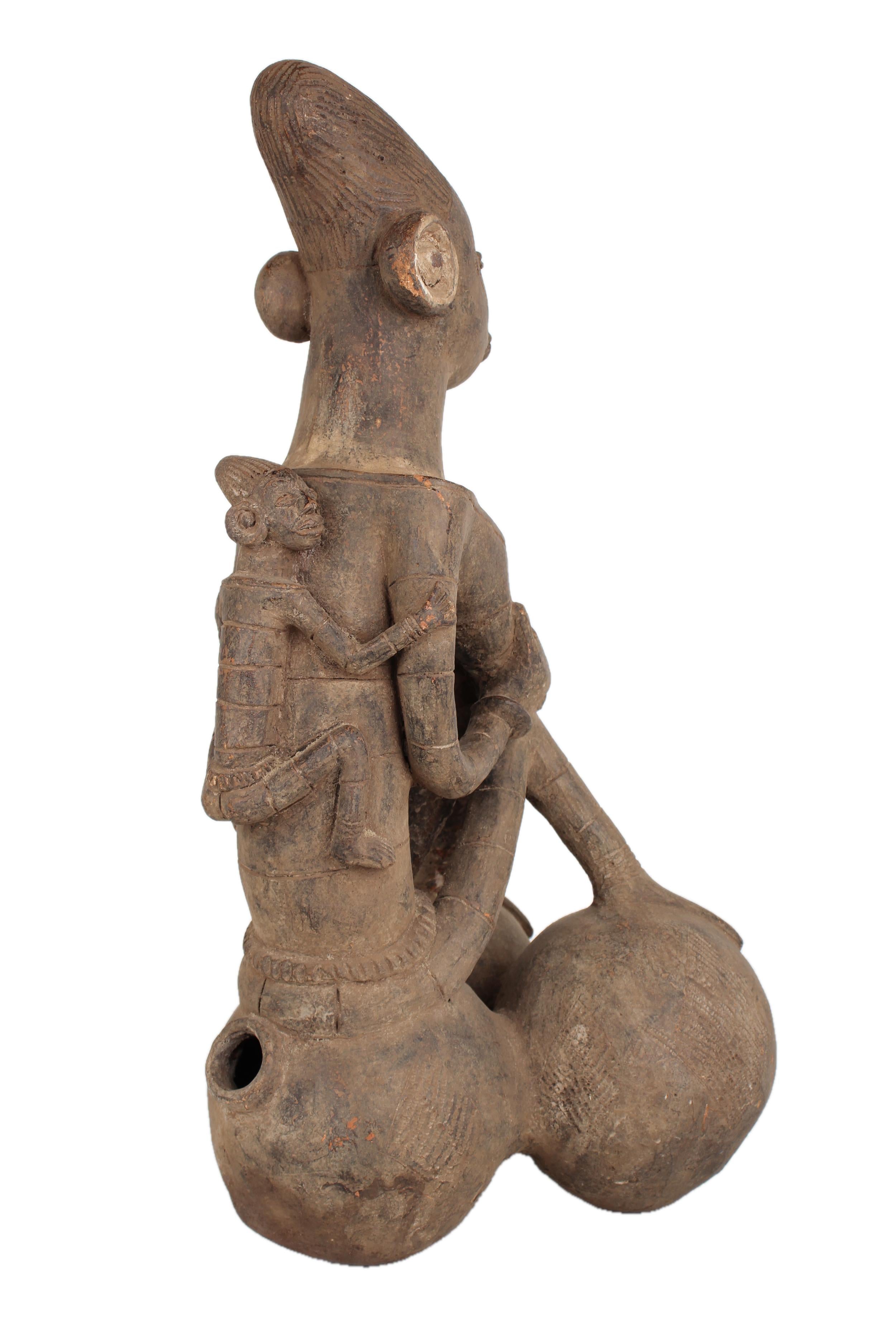 Mangbetu Tribe Terracotta Figures ~25.6" Tall - New 2025 - West African Artifacts