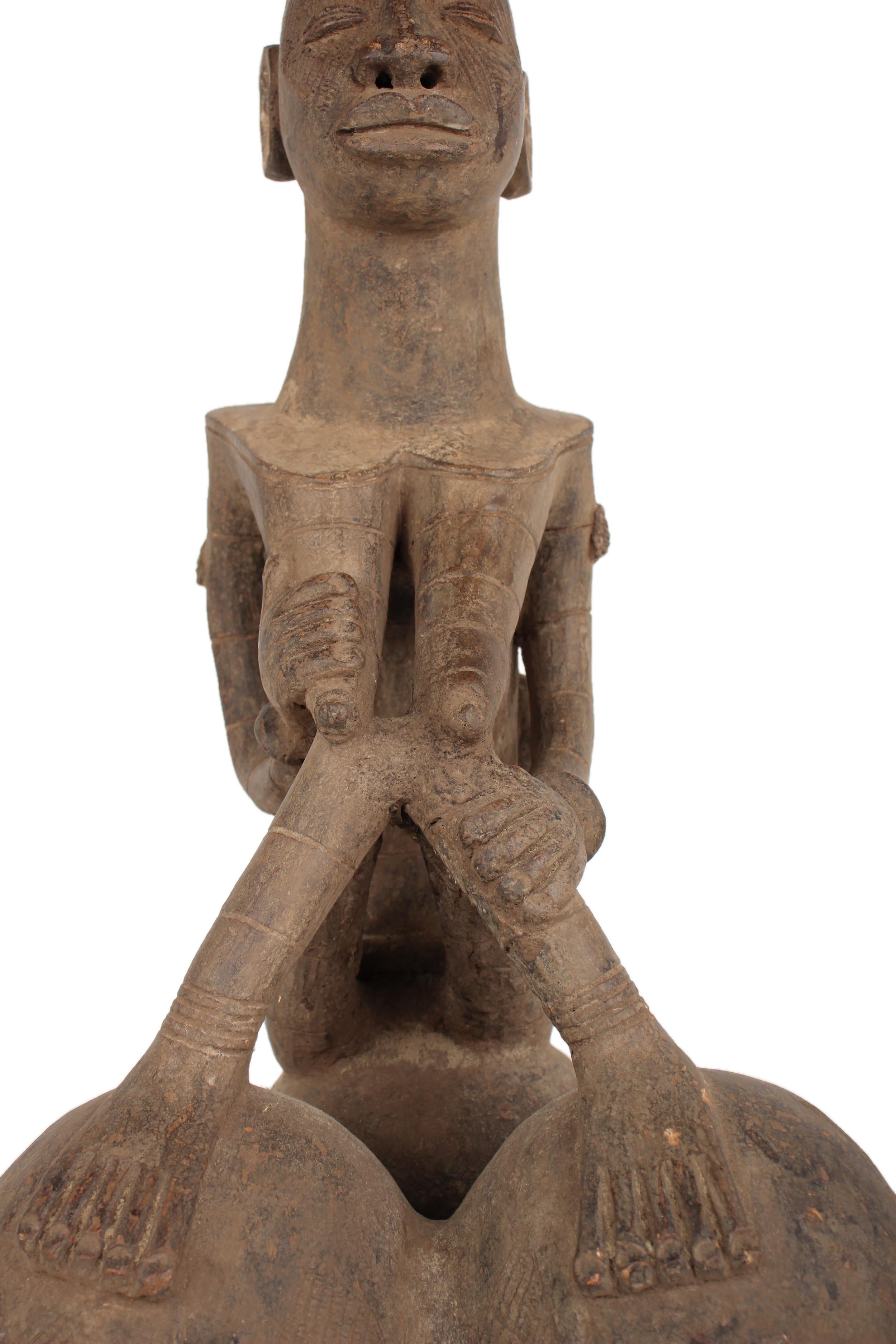 Mangbetu Tribe Terracotta Figures ~25.6" Tall - New 2025 - West African Artifacts