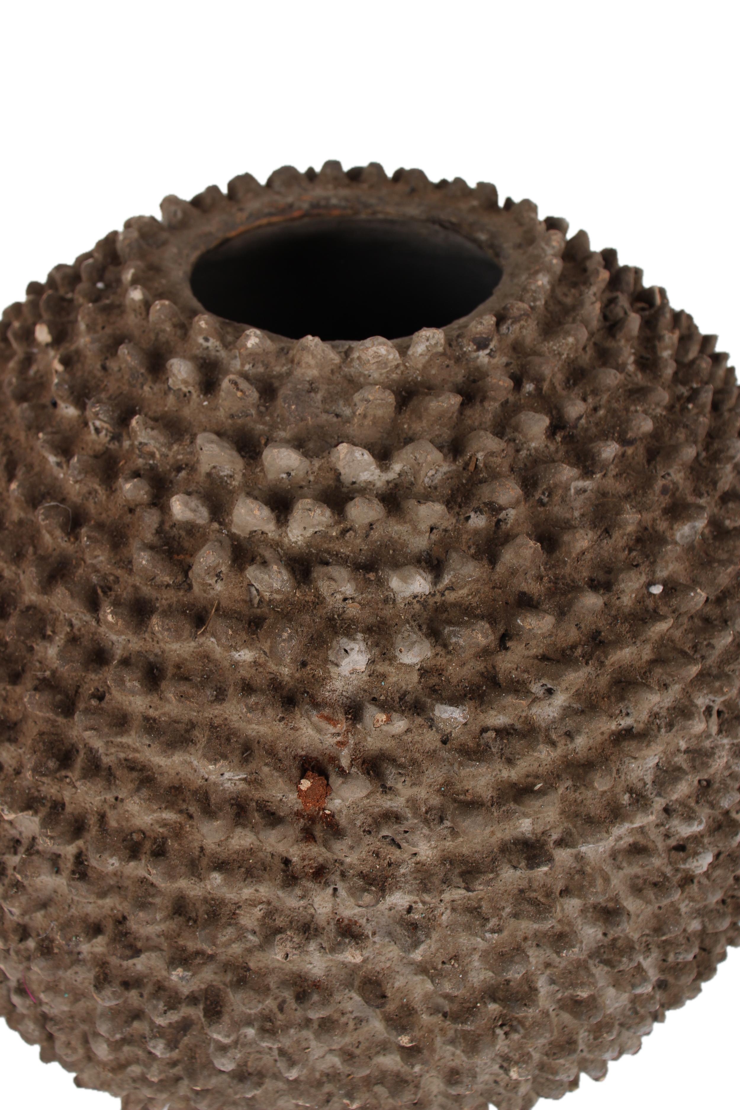 Mangbetu Tribe Terracotta Pot ~16.9" Tall - New 2025 - West African Artifacts