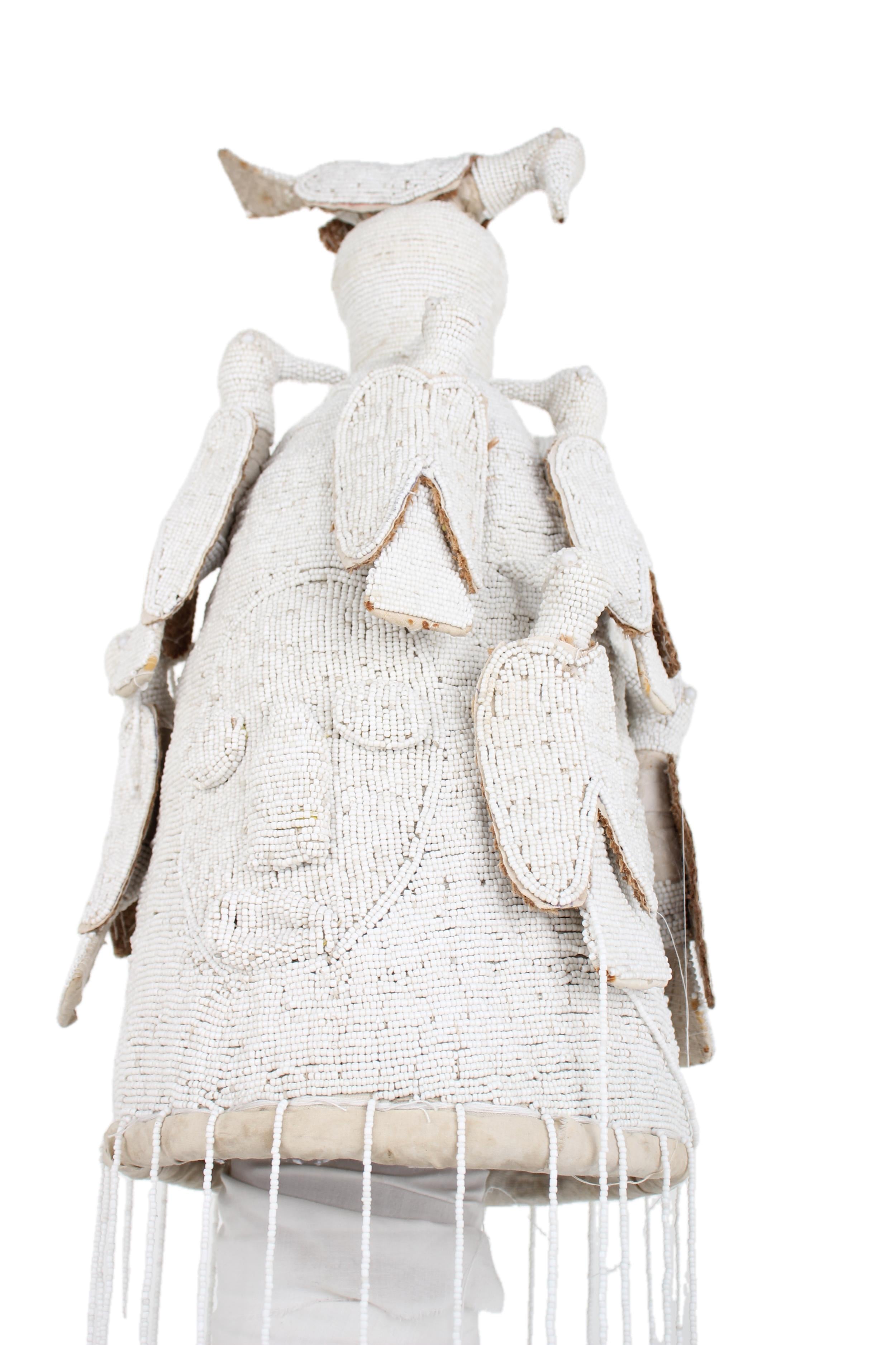 Yoruba Tribe Beaded Crown ~32.7" Tall - New 2025 - Beaded Artifacts