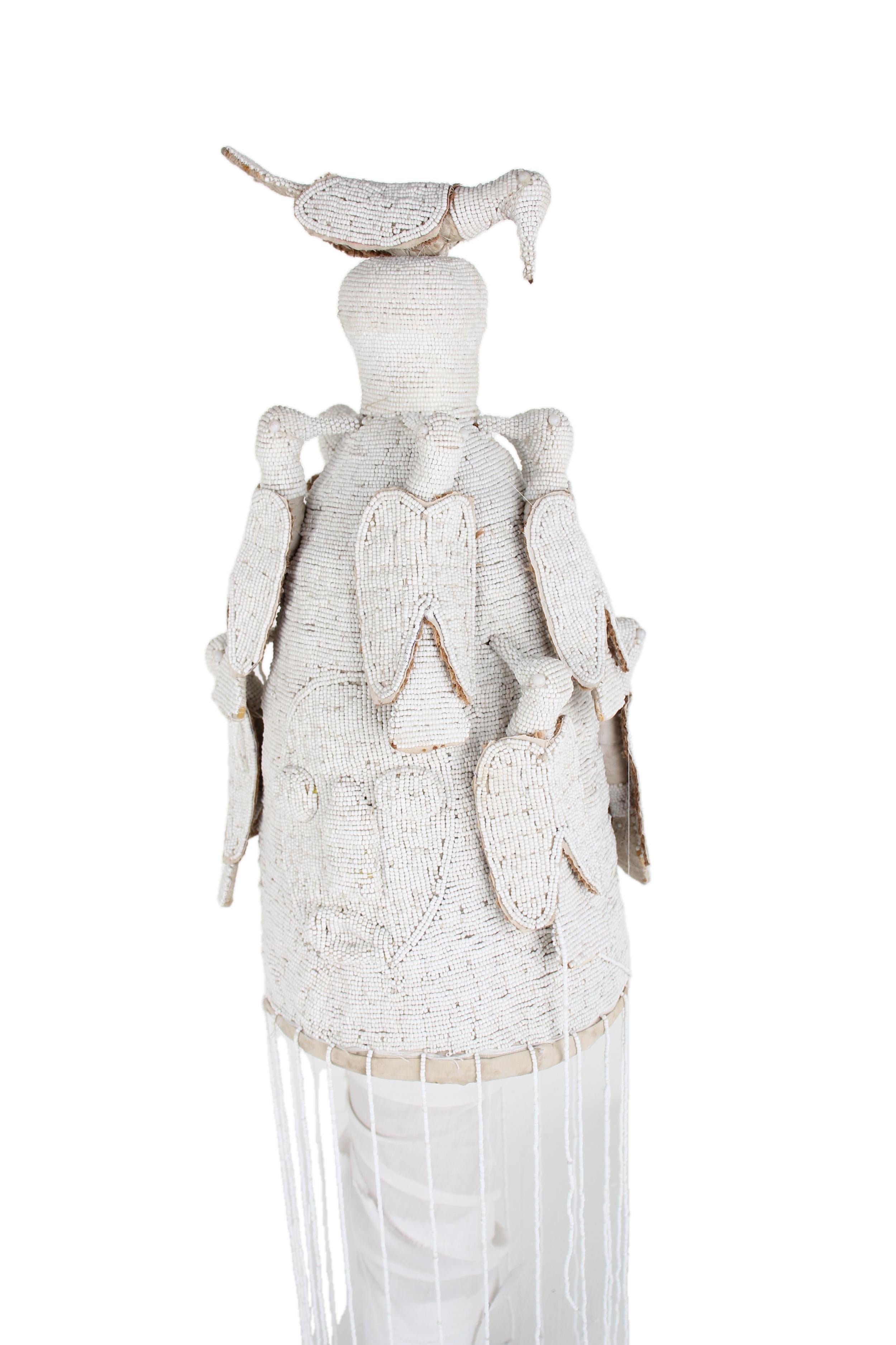 Yoruba Tribe Beaded Crown ~32.7" Tall - New 2025 - Beaded Artifacts