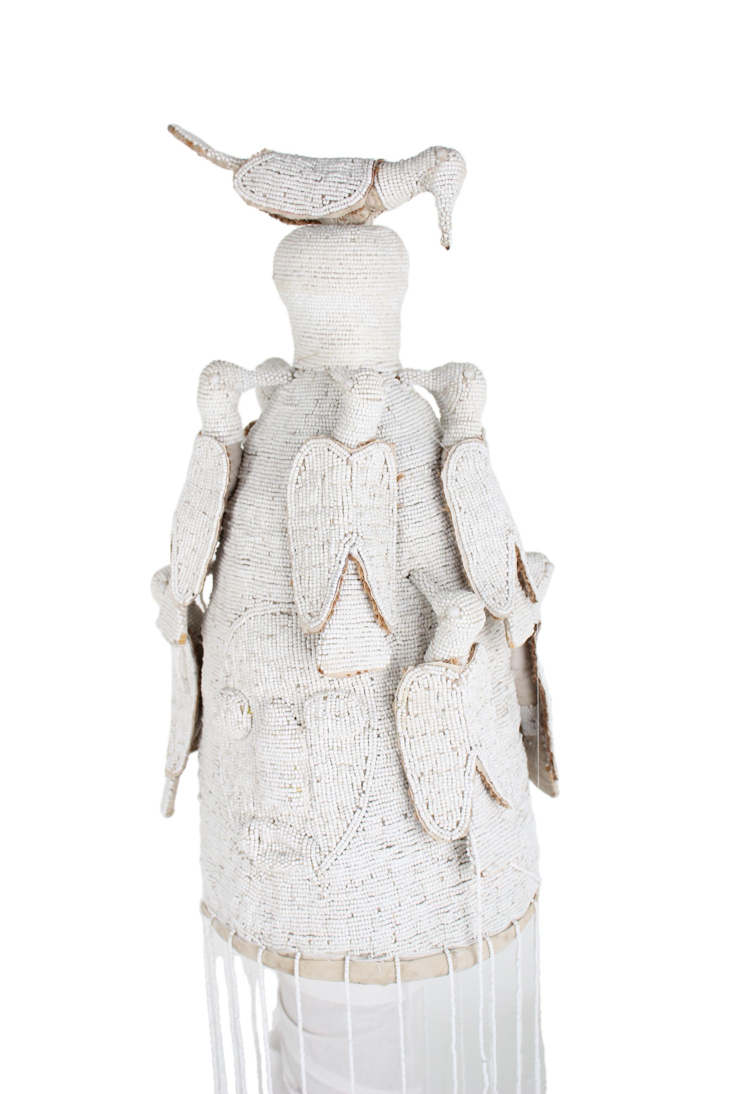 Yoruba Tribe Beaded Crown ~32.7" Tall - New 2025 - Beaded Artifacts