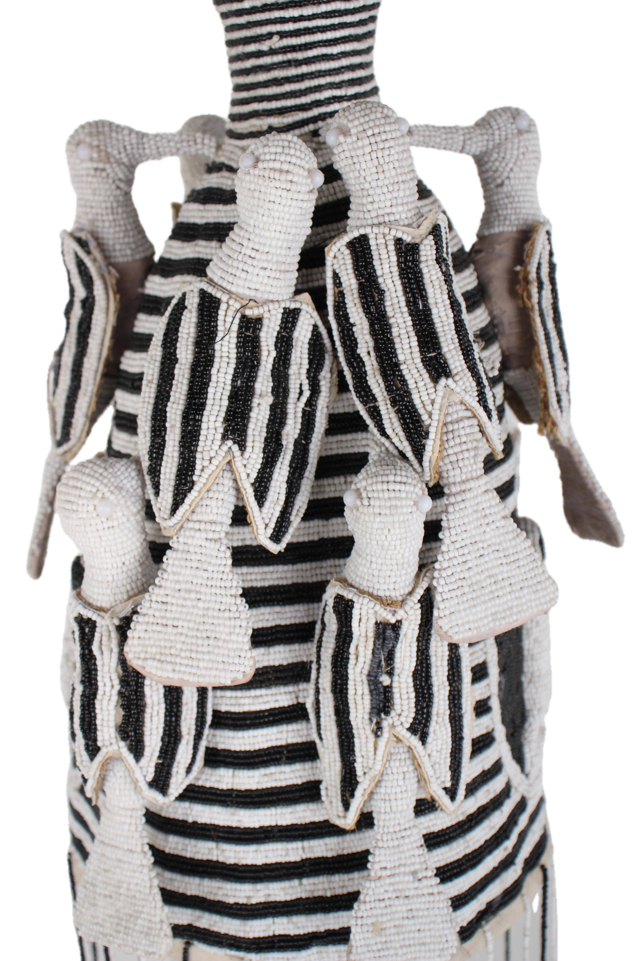 Yoruba Tribe Beaded Crown ~32.7" Tall - New 2025 - Beaded Artifacts