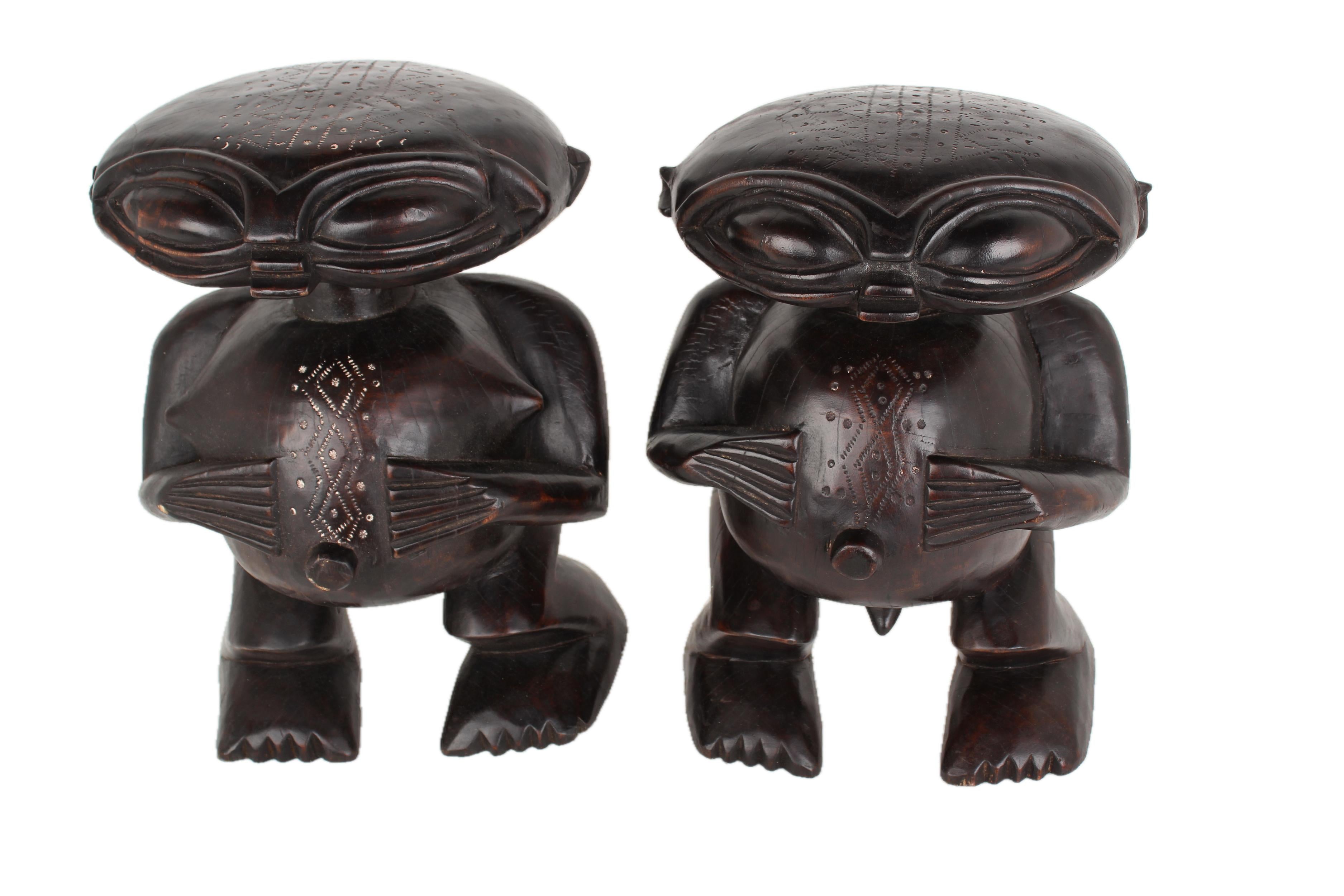 Pygmy Tribe Wooden and Basket Artifacts ~16.9" Tall - New 2025