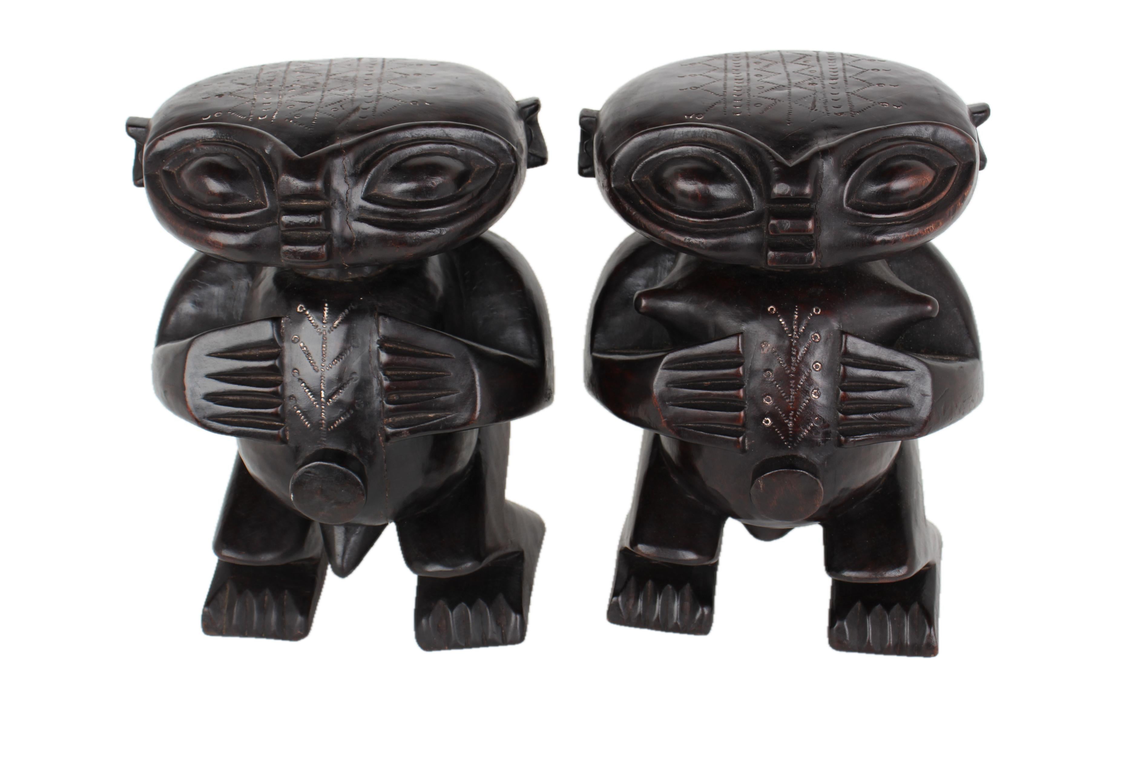 Pygmy Tribe Wooden and Basket Artifacts ~16.5" Tall - New 2025