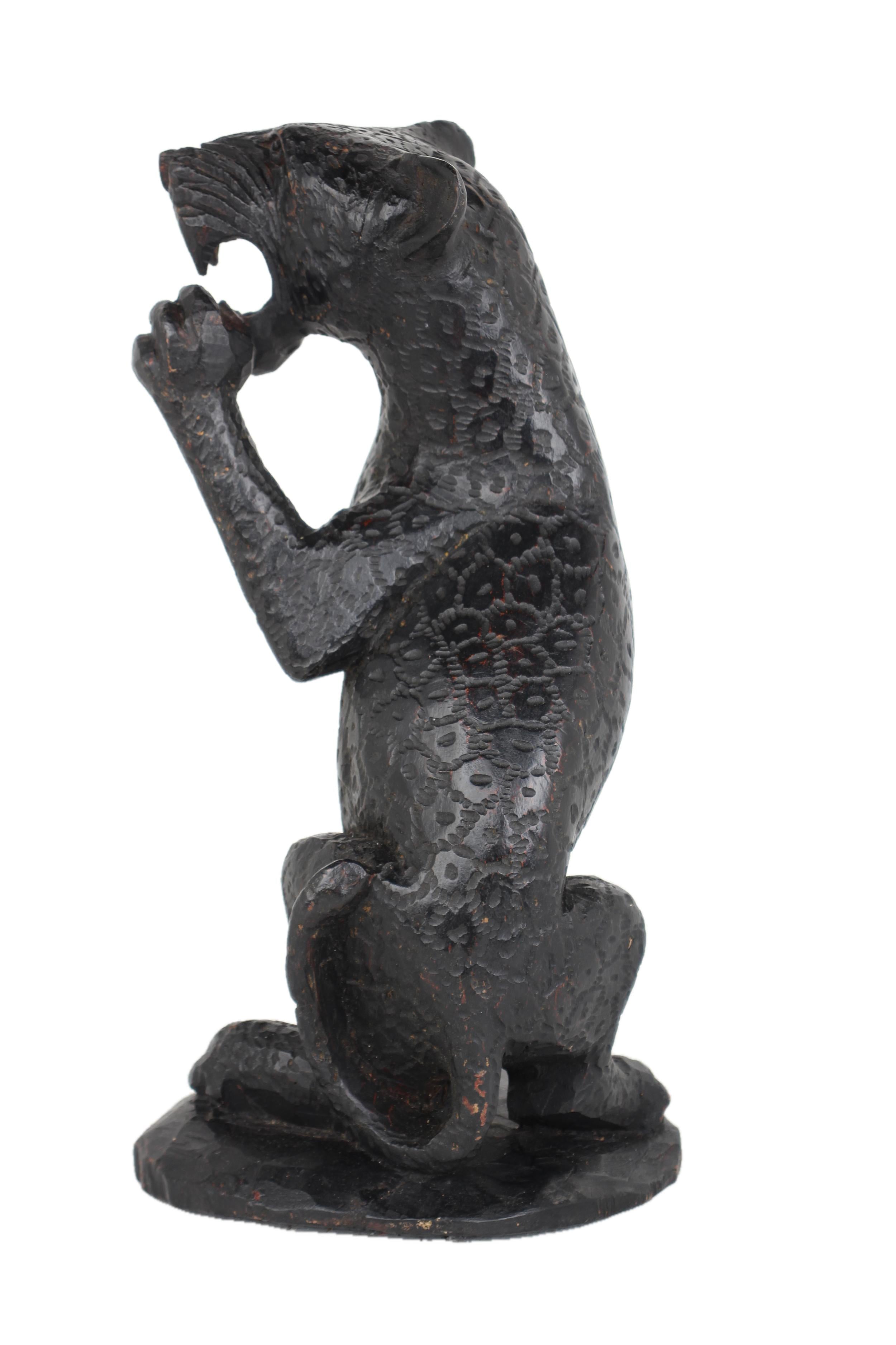 Chichewa Tribe Wooden Leopard ~16.1" Tall - New 2025 - Wooden and Basket Artifacts