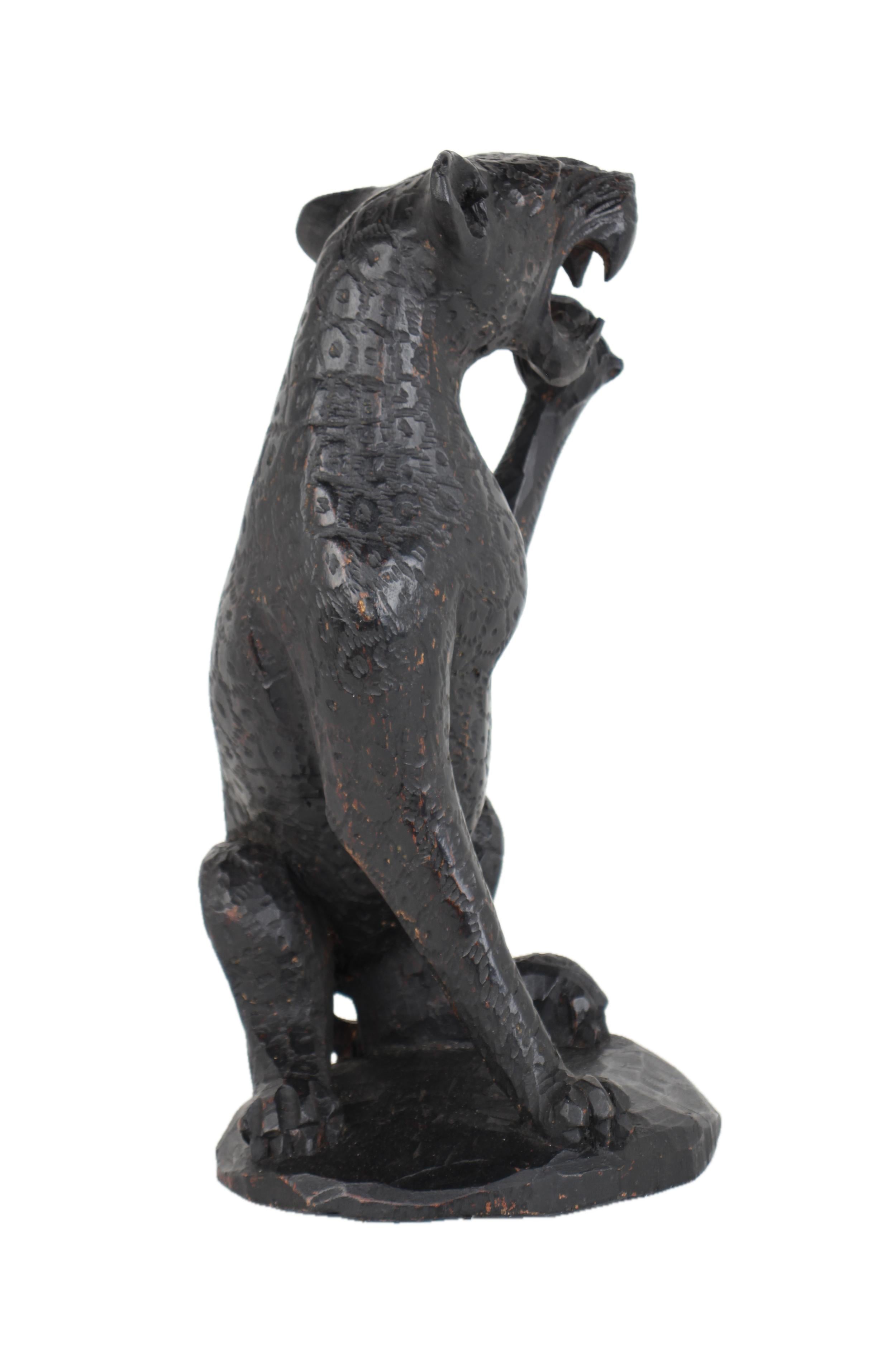 Chichewa Tribe Wooden Leopard ~16.1" Tall - New 2025 - Wooden and Basket Artifacts