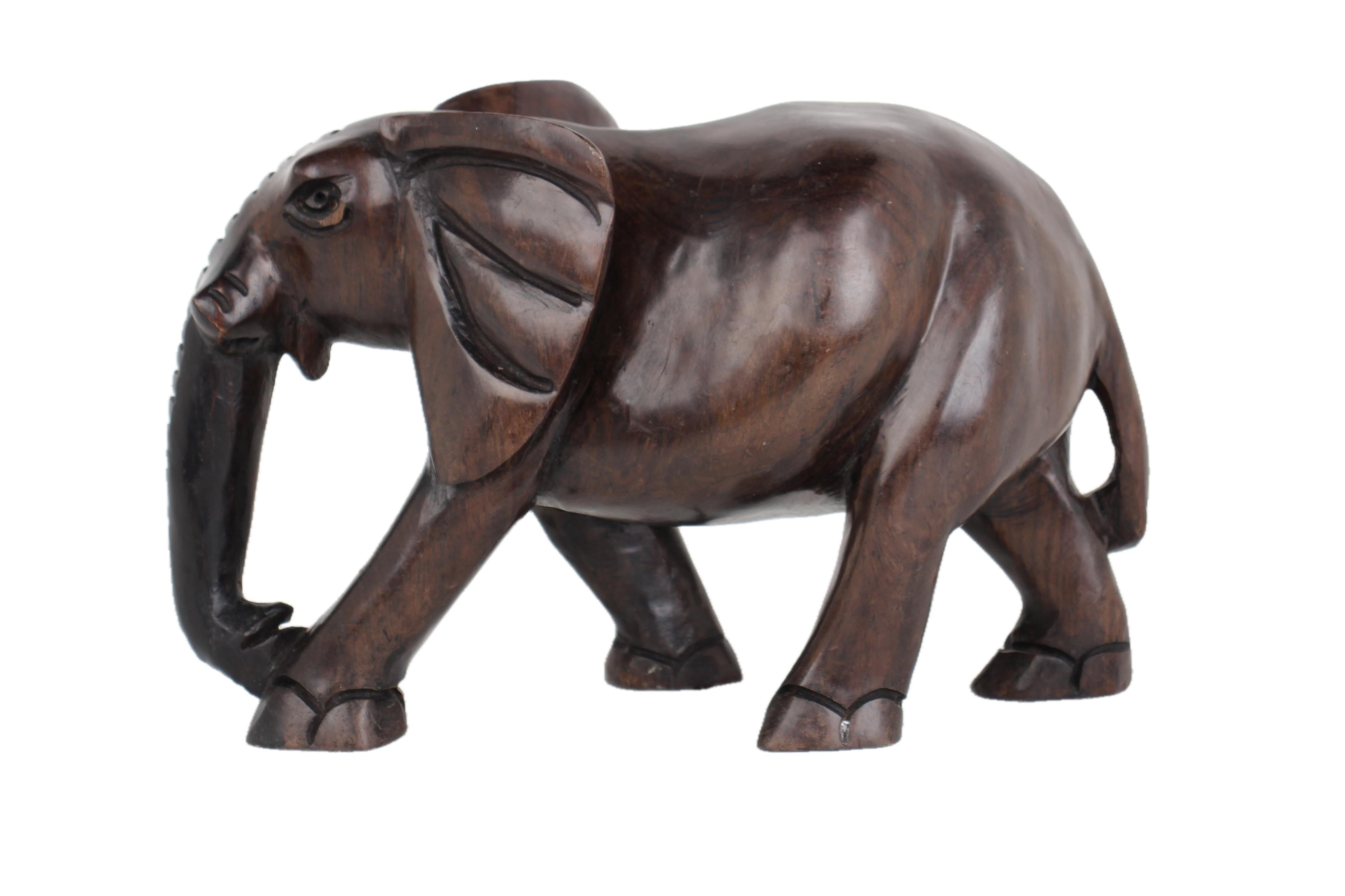 Chichewa Tribe Wooden Elephant ~9.4" Tall - New 2025 - Wooden and Basket Artifacts