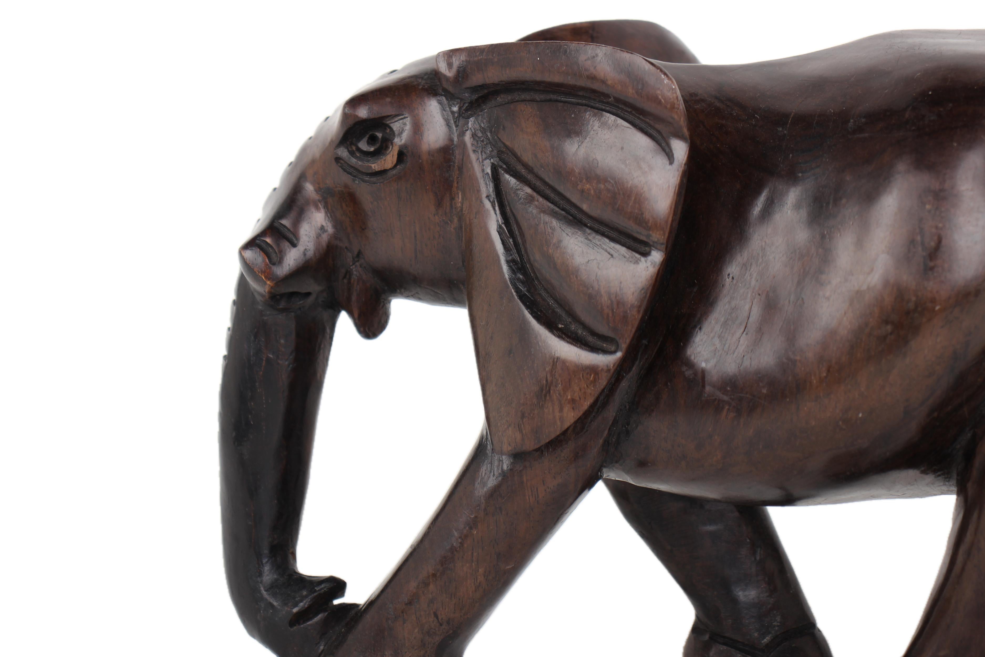 Chichewa Tribe Wooden Elephant ~9.4" Tall - New 2025 - Wooden and Basket Artifacts