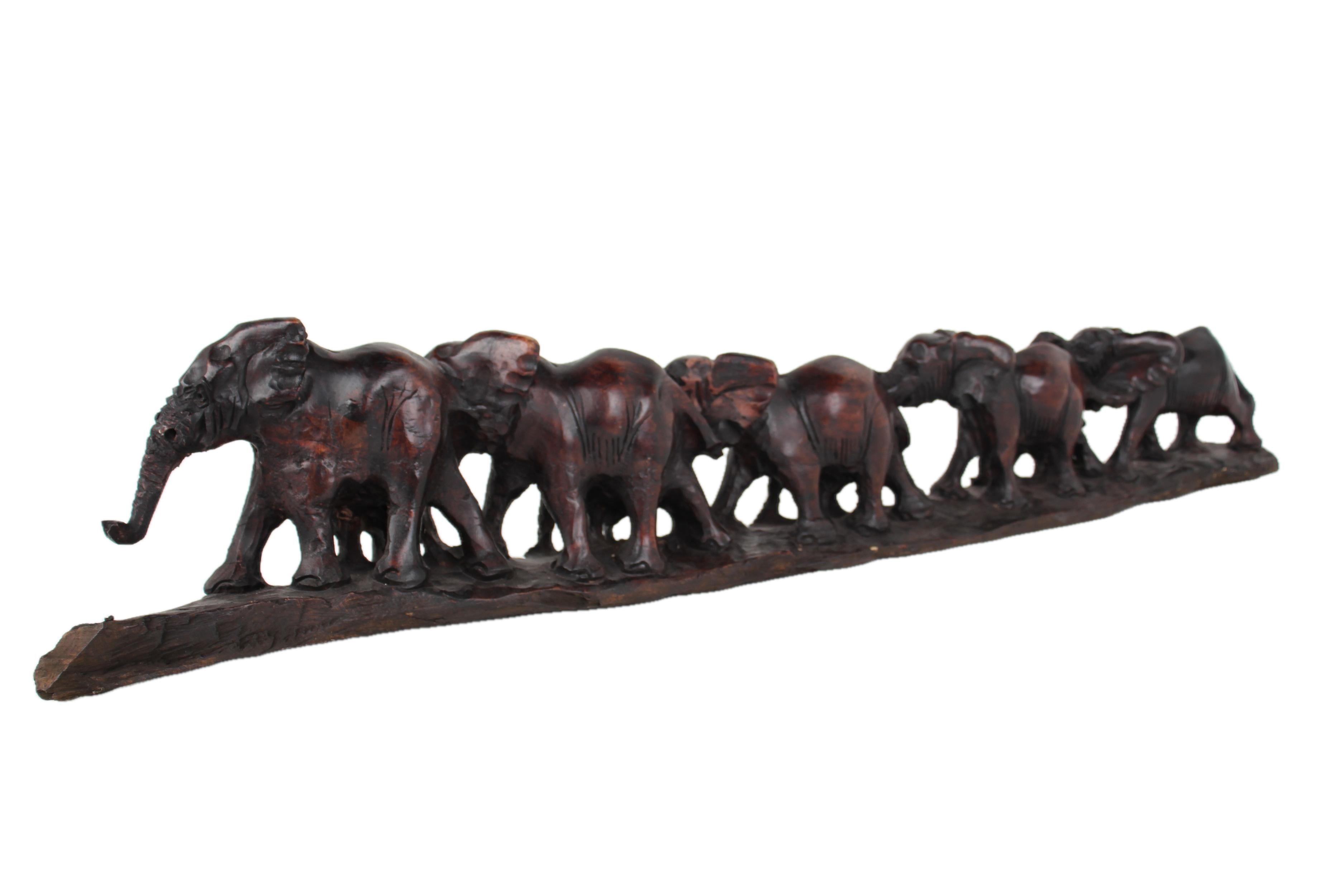 Chichewa Tribe Wooden Elephant Bridge ~7.1" Tall - New 2025 - Wooden and Basket Artifacts
